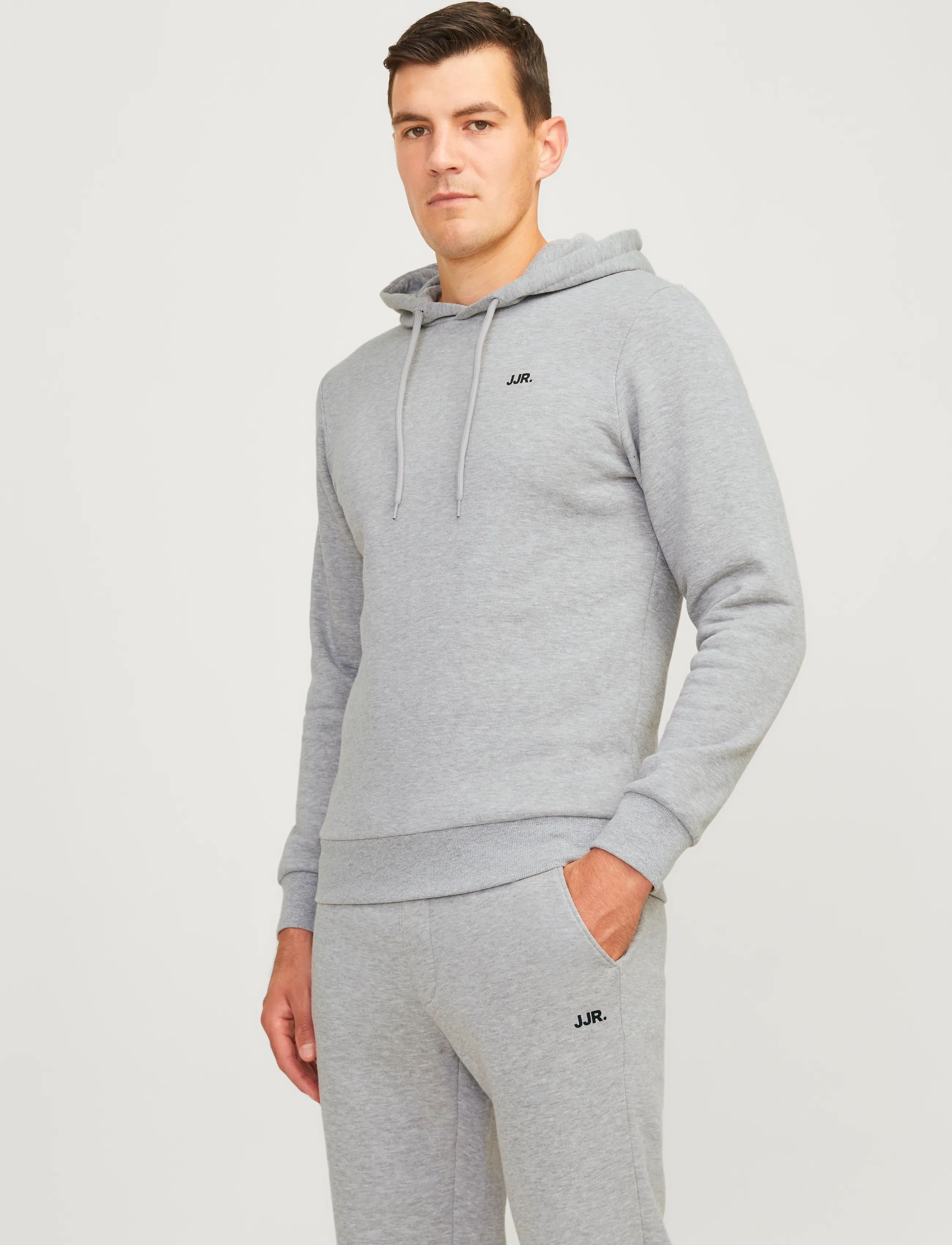 JJ REBEL JREBREBEL LOGO SWEAT HOOD NOOS - JJ REBEL - LIGHT GREY MELANGE / grey