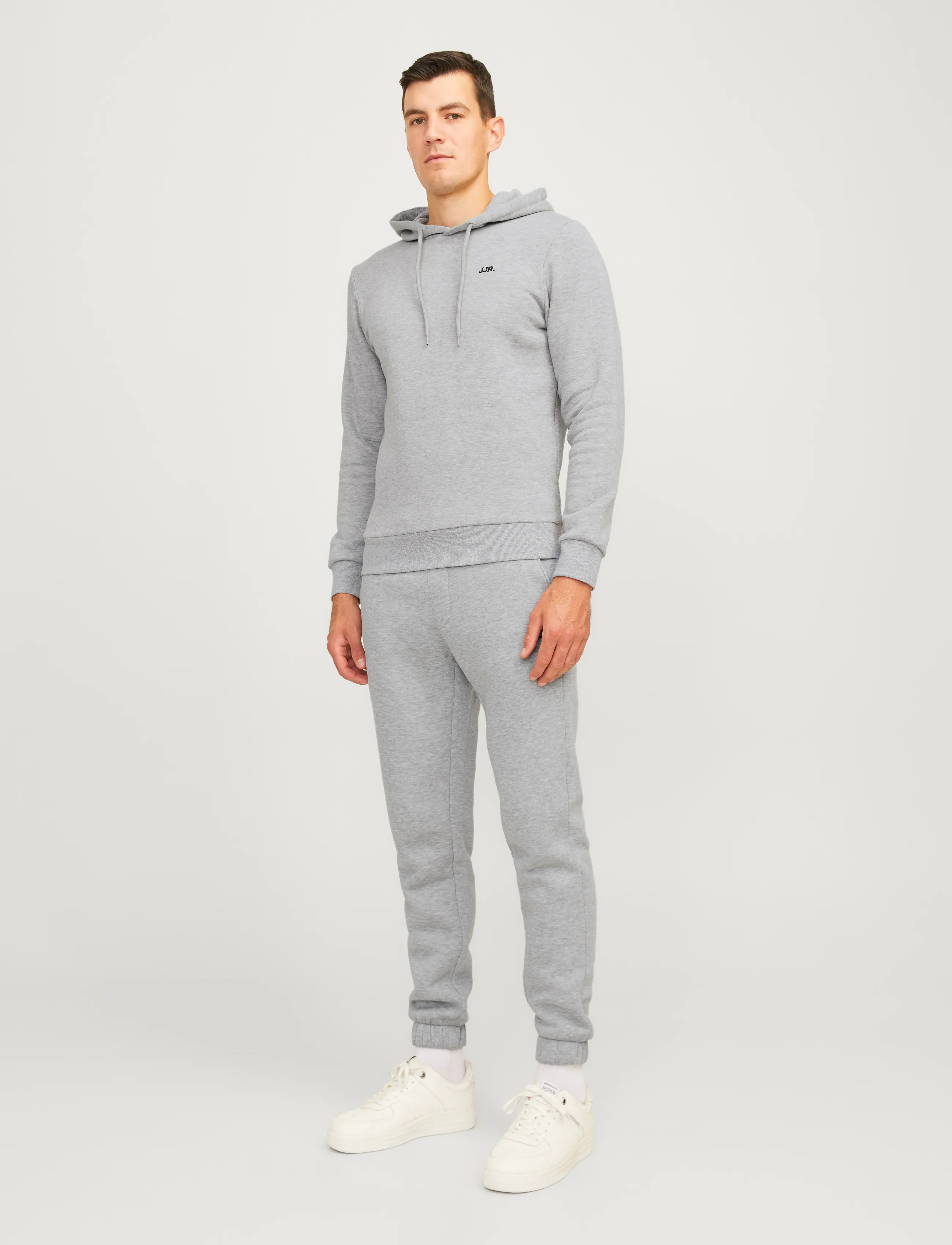 JJ REBEL - JREBREBEL LOGO SWEAT HOOD NOOS - light grey melange - 4