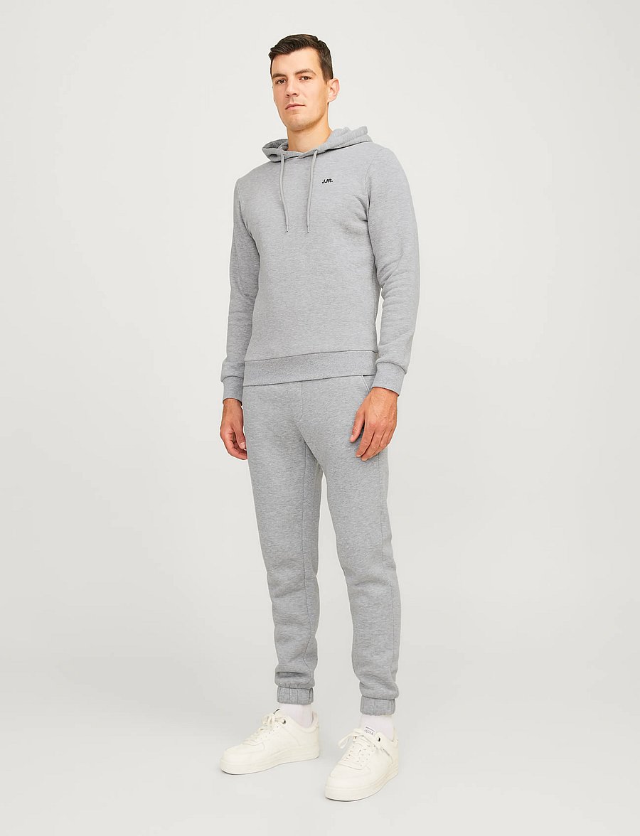 JJ REBEL - JREBREBEL LOGO SWEAT HOOD NOOS - light grey melange - 4
