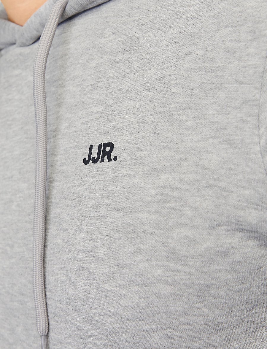 JJ REBEL - JREBREBEL LOGO SWEAT HOOD NOOS - light grey melange - 5