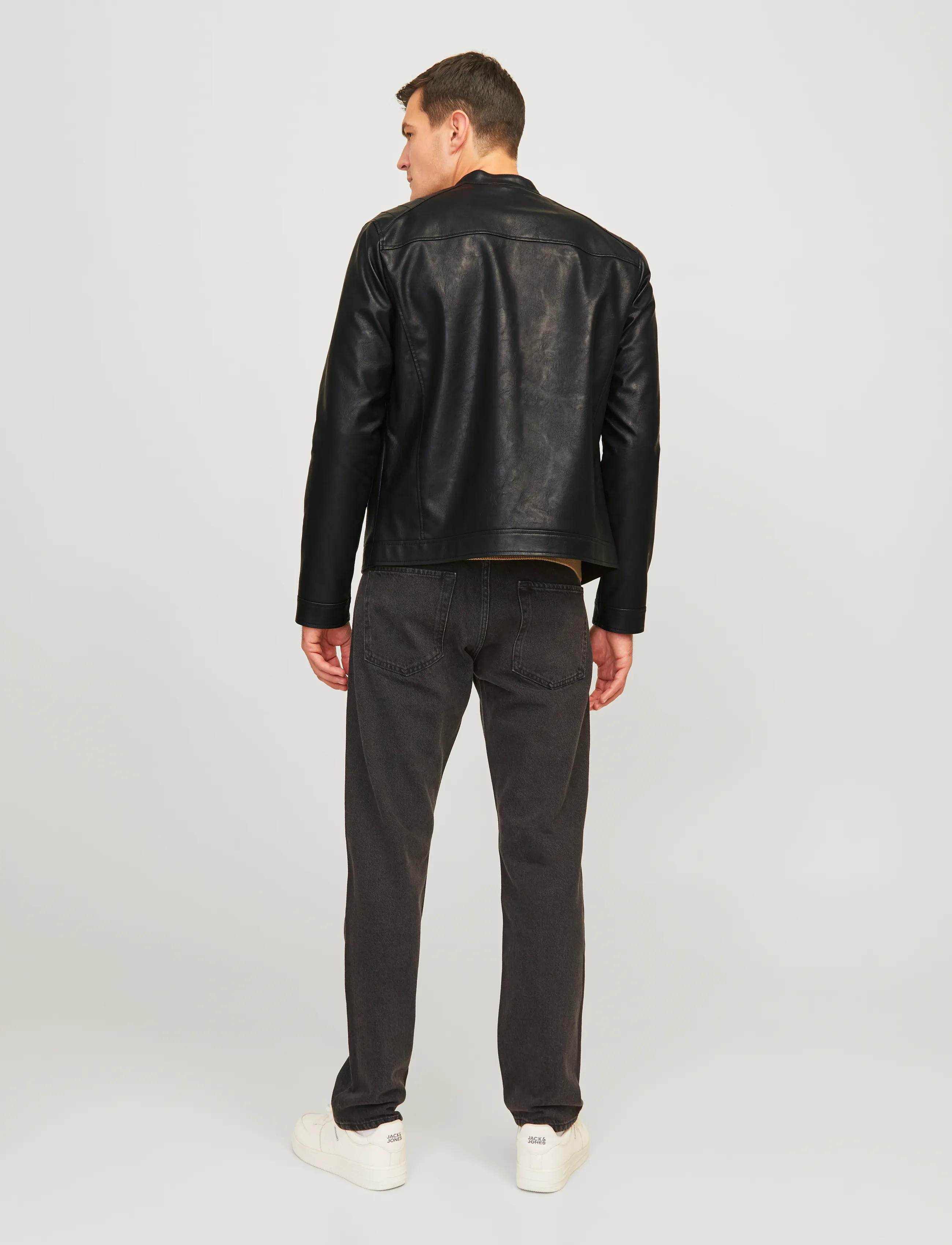 JJ REBEL - JREBCALEB PU JACKET NOOS - Üleriided - black - 3