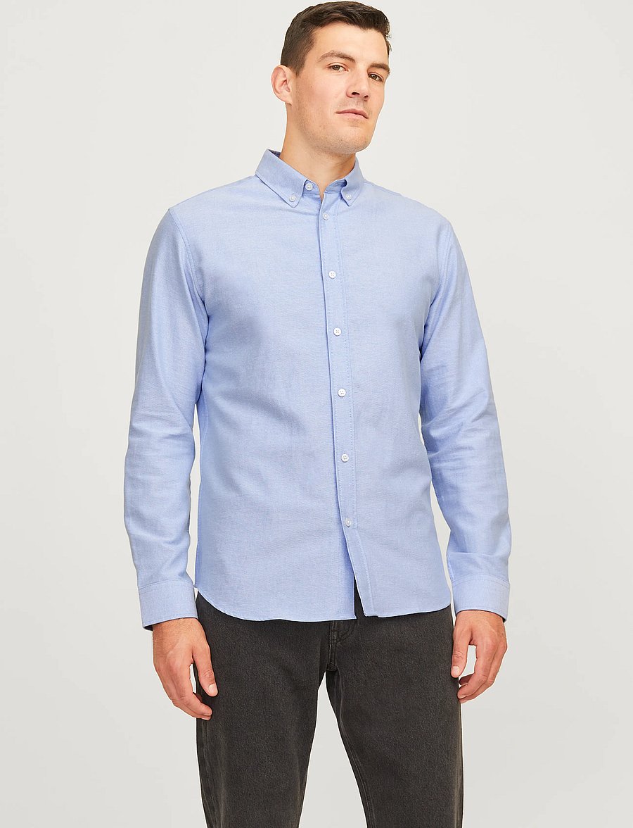 JJ REBEL - JREBOSCAR SHIRT LS NOOS - cashmere blue - 0