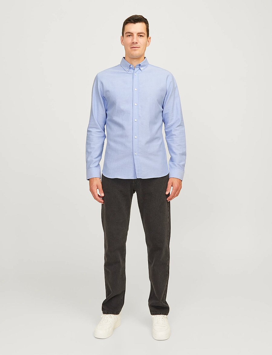 JJ REBEL - JREBOSCAR SHIRT LS NOOS - cashmere blue - 4