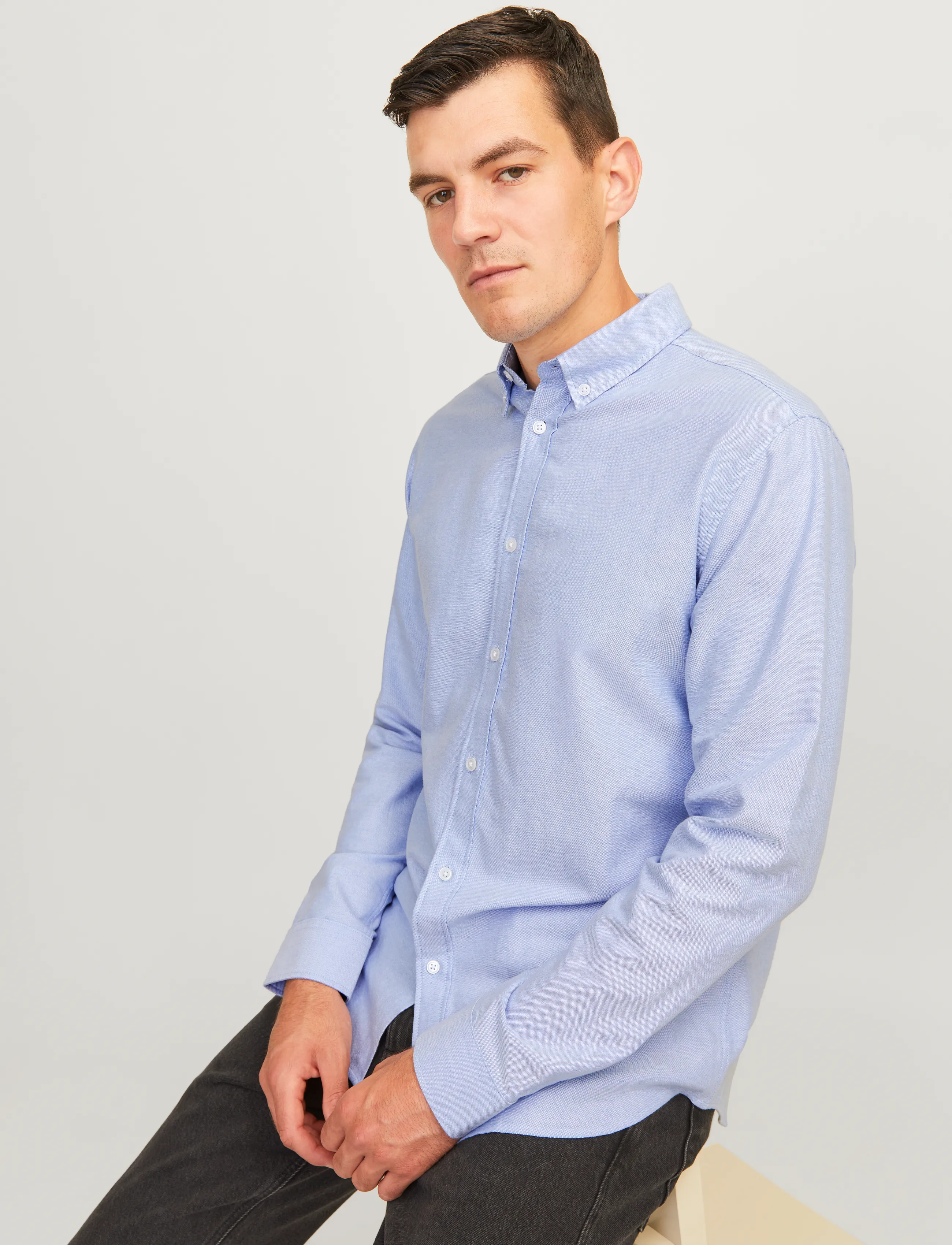 JJ REBEL - JREBOSCAR SHIRT LS NOOS - laveste priser - cashmere blue - 5