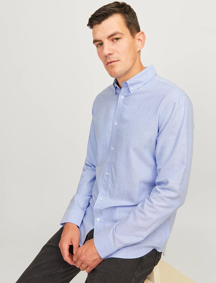 JJ REBEL - JREBOSCAR SHIRT LS NOOS - cashmere blue - 5