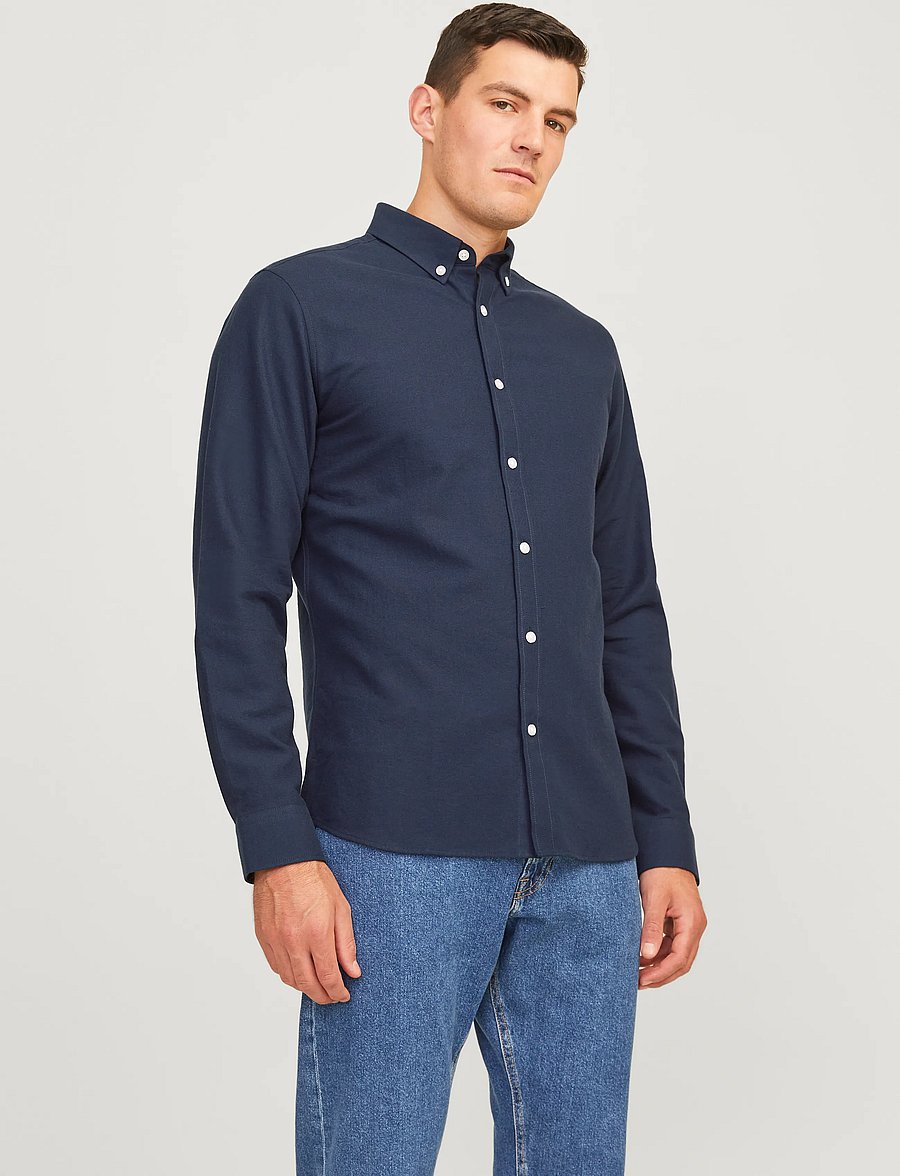 JJ REBEL - JREBOSCAR SHIRT LS NOOS - navy blazer - 0