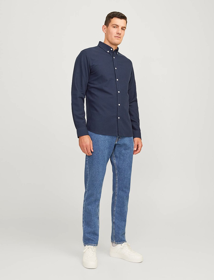 JJ REBEL - JREBOSCAR SHIRT LS NOOS - navy blazer - 4