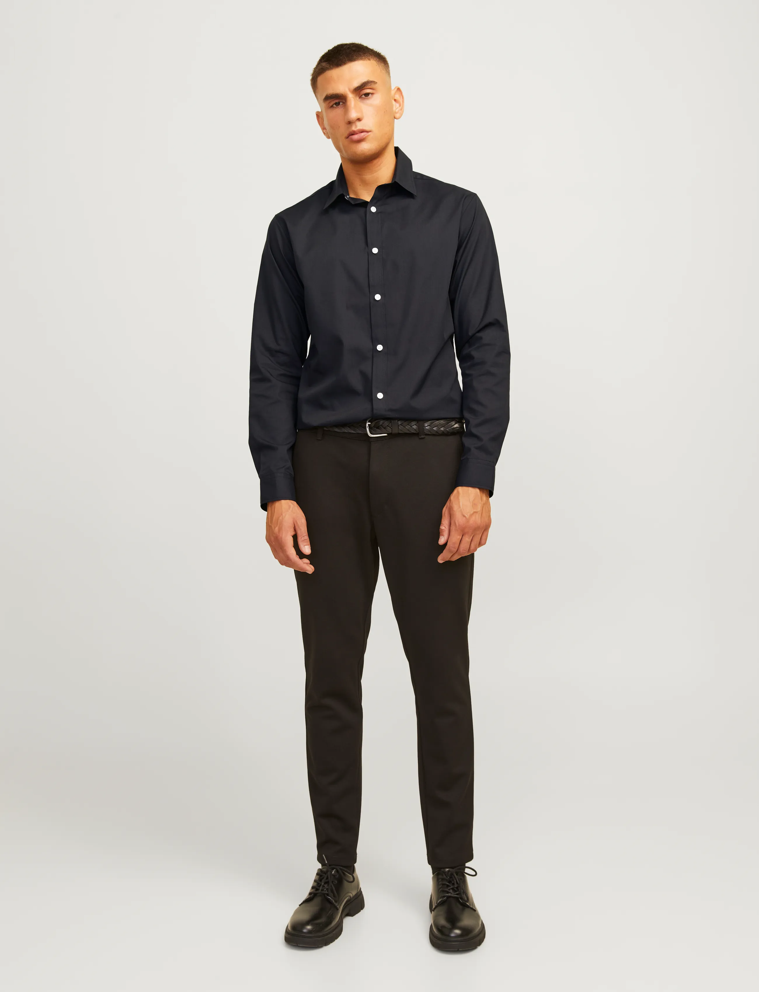 JJ REBEL - JREBGAVIN SOLID SHIRT LS NOOS - lowest prices - black - 4