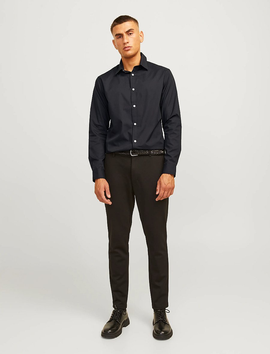 JJ REBEL - JREBGAVIN SOLID SHIRT LS NOOS - black - 4