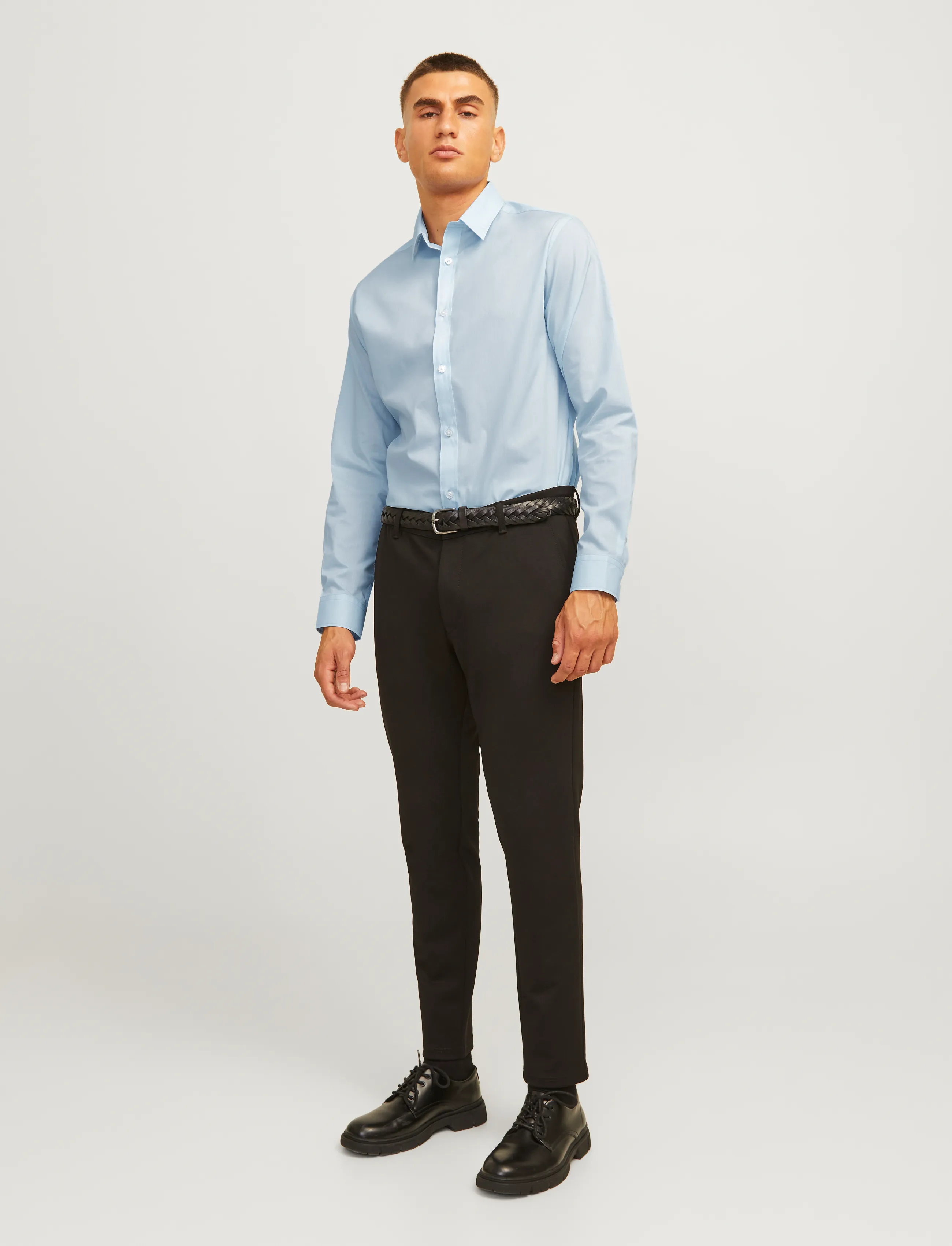 JJ REBEL - JREBGAVIN SOLID SHIRT LS NOOS - lowest prices - cashmere blue - 4