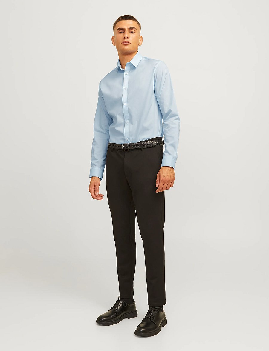 JJ REBEL - JREBGAVIN SOLID SHIRT LS NOOS - cashmere blue - 4