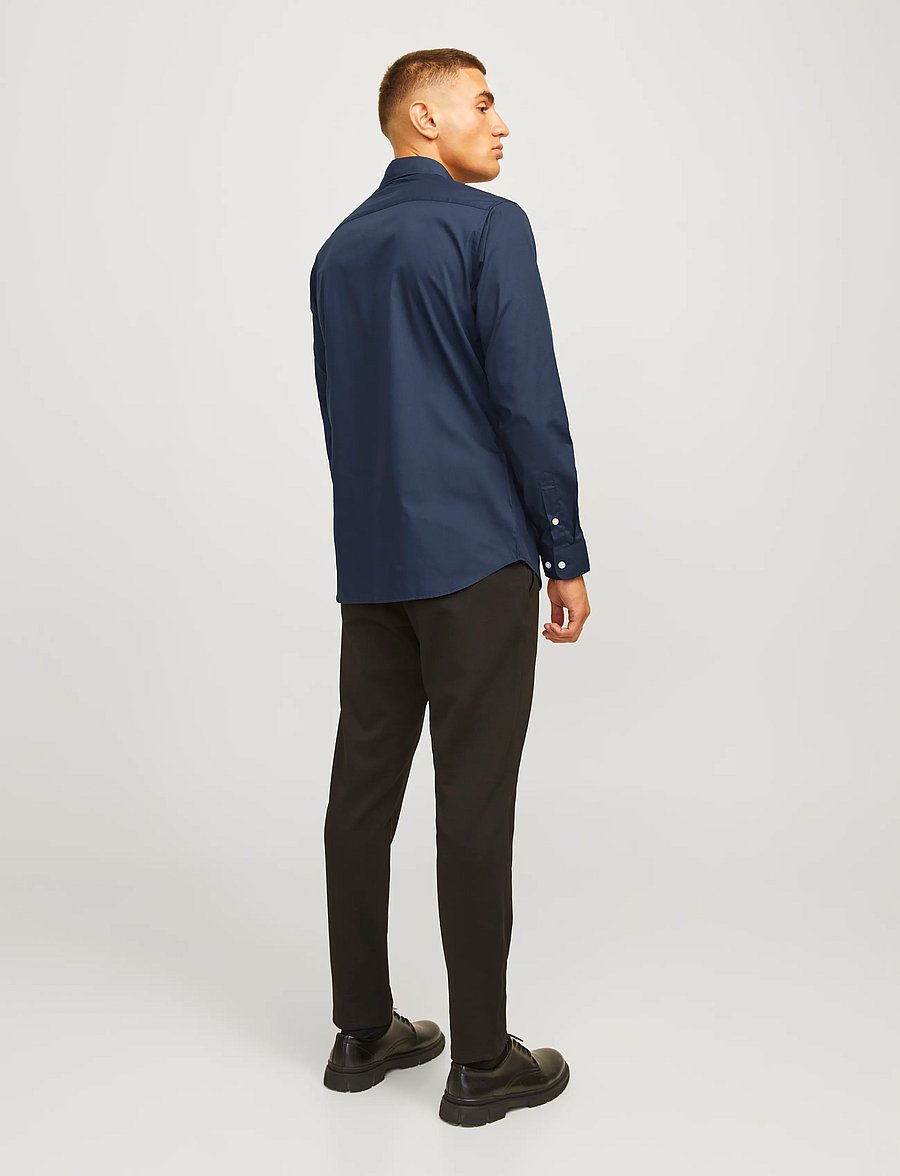 JJ REBEL - JREBGAVIN SOLID SHIRT LS NOOS - sky captain - 3