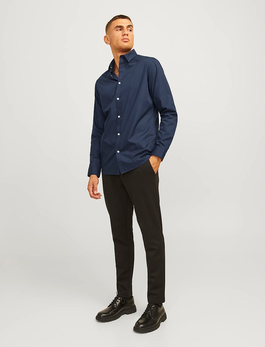 JJ REBEL - JREBGAVIN SOLID SHIRT LS NOOS - sky captain - 4