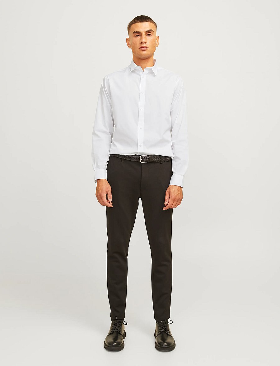 JJ REBEL - JREBGAVIN SOLID SHIRT LS NOOS - white - 4
