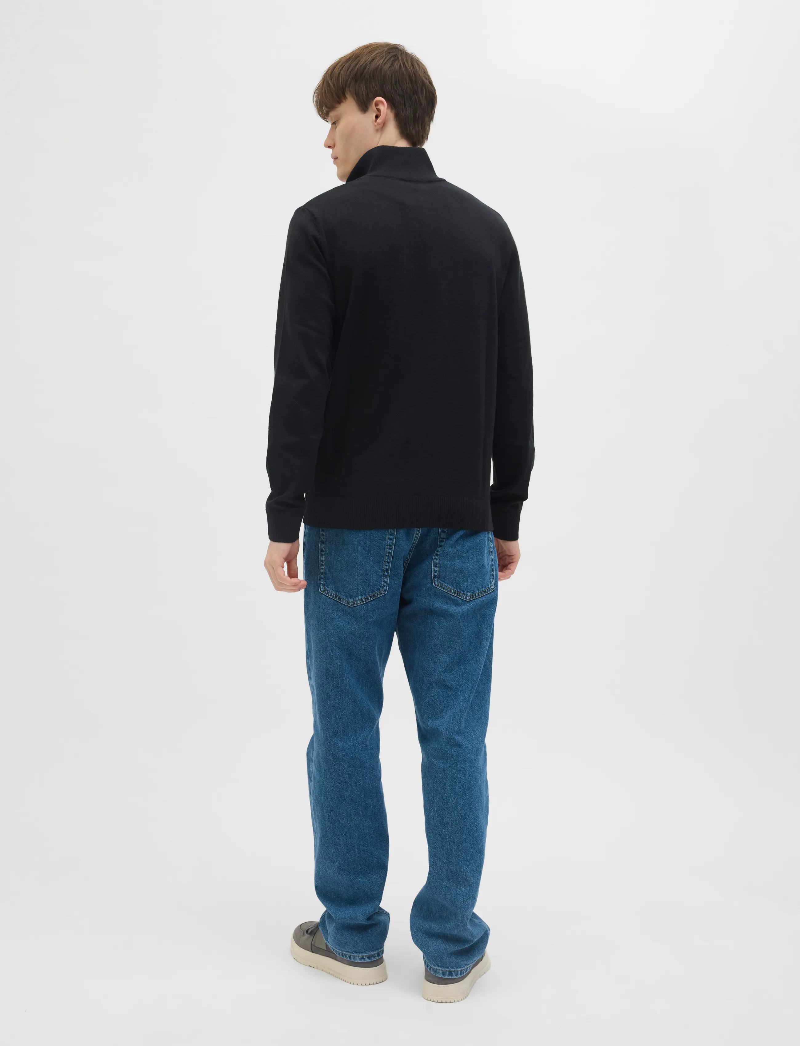 JJ REBEL - JREBCALLUM KNIT HALF ZIP SN - laveste priser - black - 3