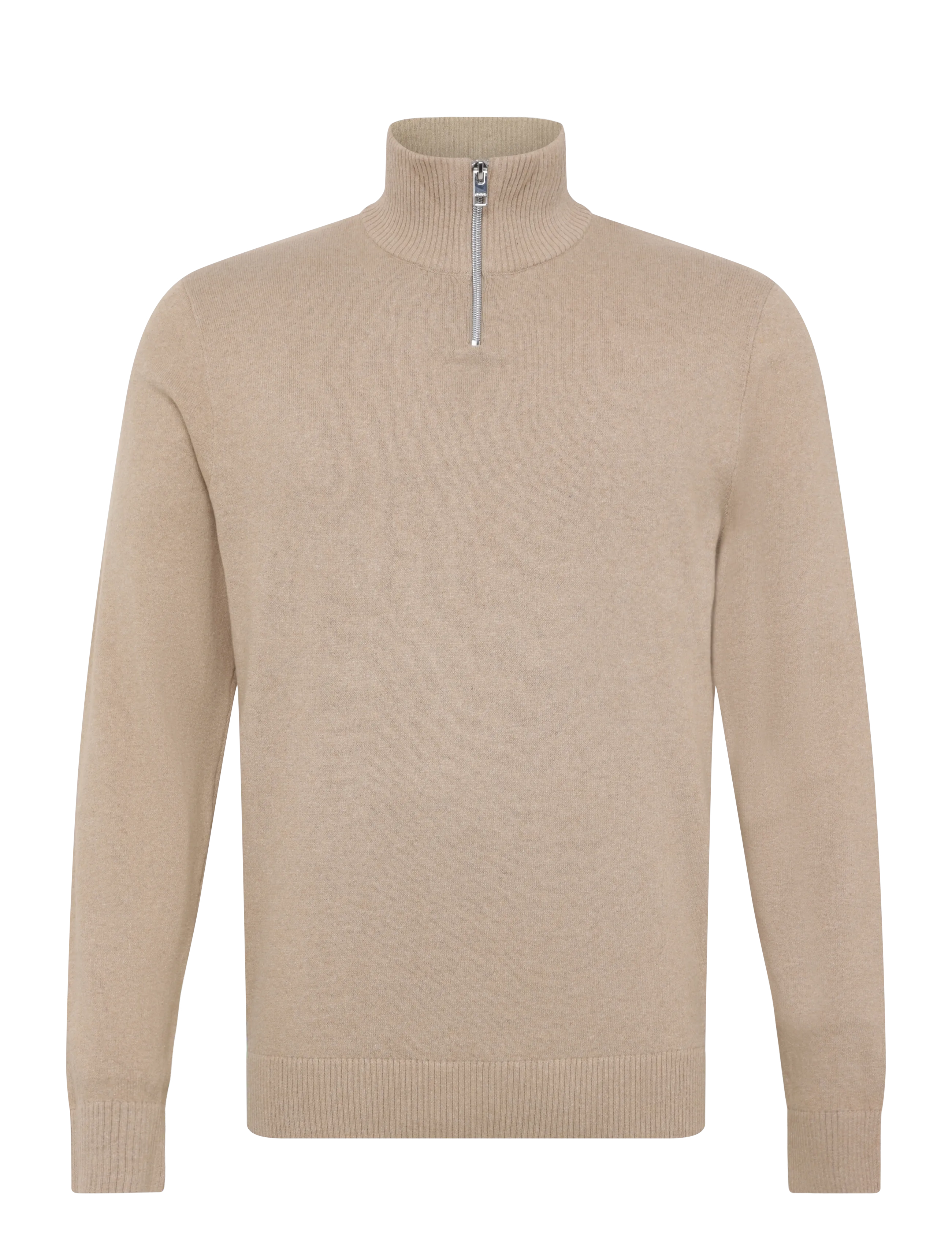 JJ REBEL Jrebcallum Knit Half Zip Sn Beige - L - Herren