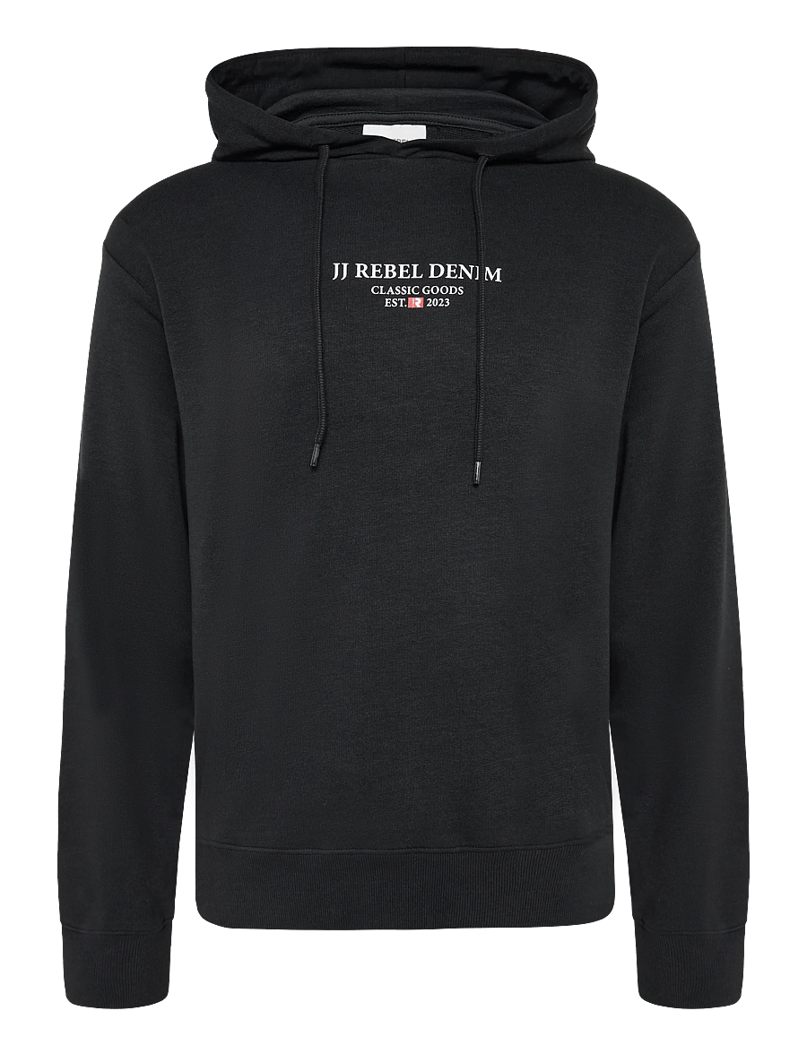 JJ REBEL - JREBJEANS REBEL PRINT SWEAT HOOD SN - kapuutsiga pusad - black - 1