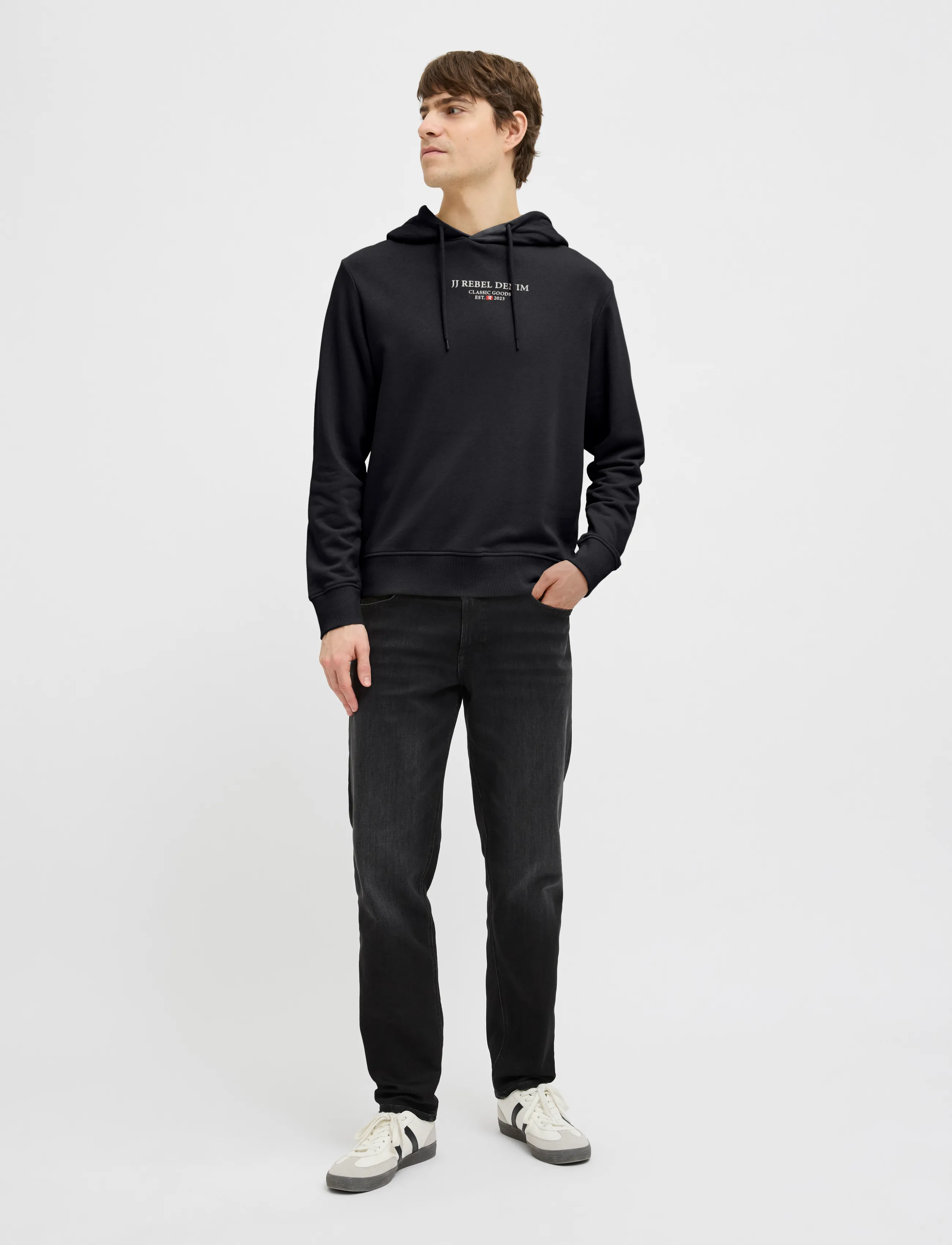 JJ REBEL - JREBJEANS REBEL PRINT SWEAT HOOD SN - sweatshirts - black - 4