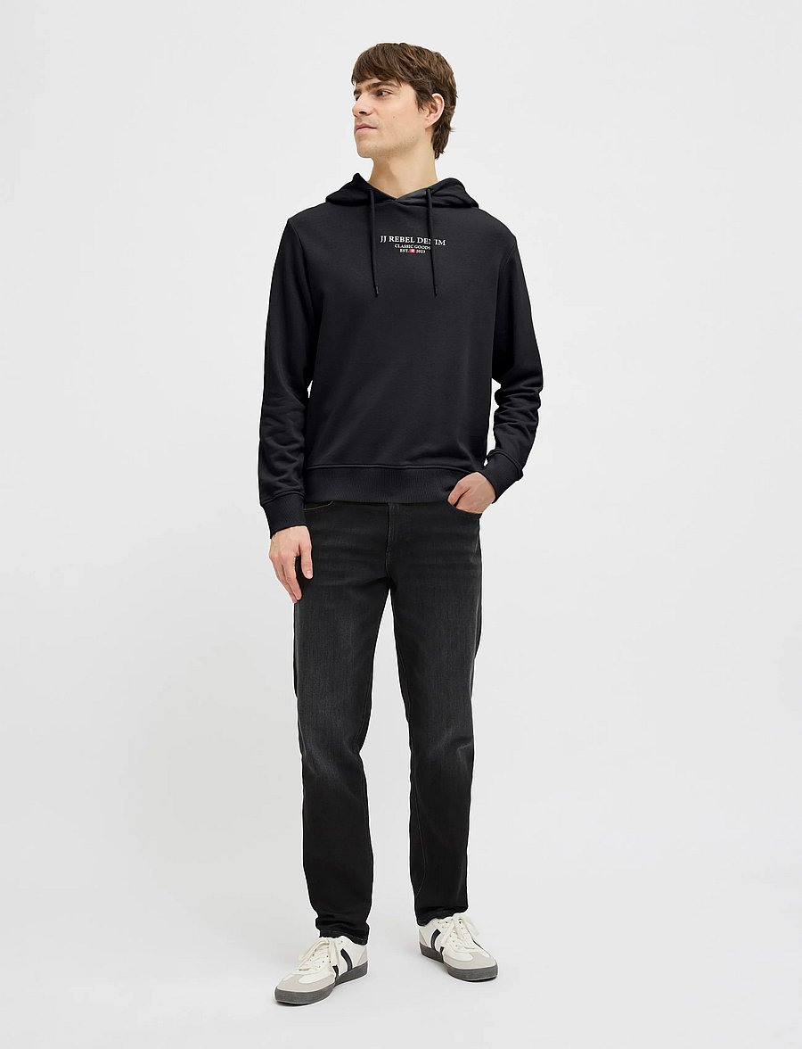JJ REBEL - JREBJEANS REBEL PRINT SWEAT HOOD SN - kapuutsiga pusad - black - 4