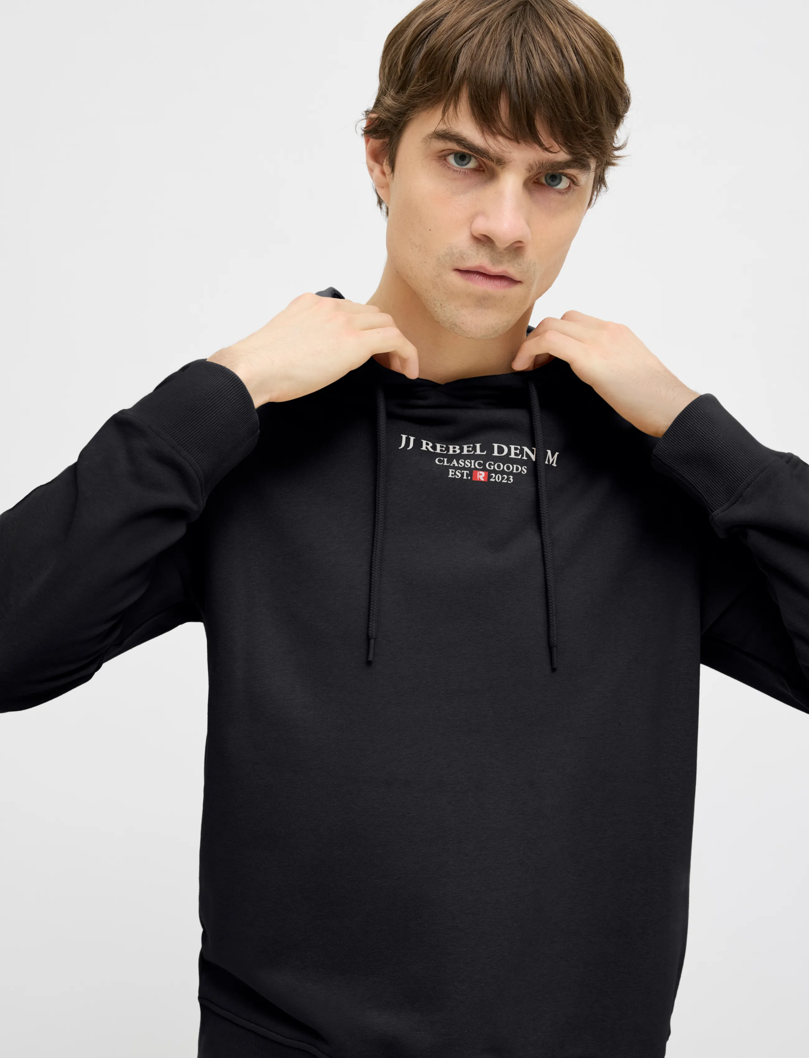 JJ REBEL - JREBJEANS REBEL PRINT SWEAT HOOD SN - sweatshirts - black - 5