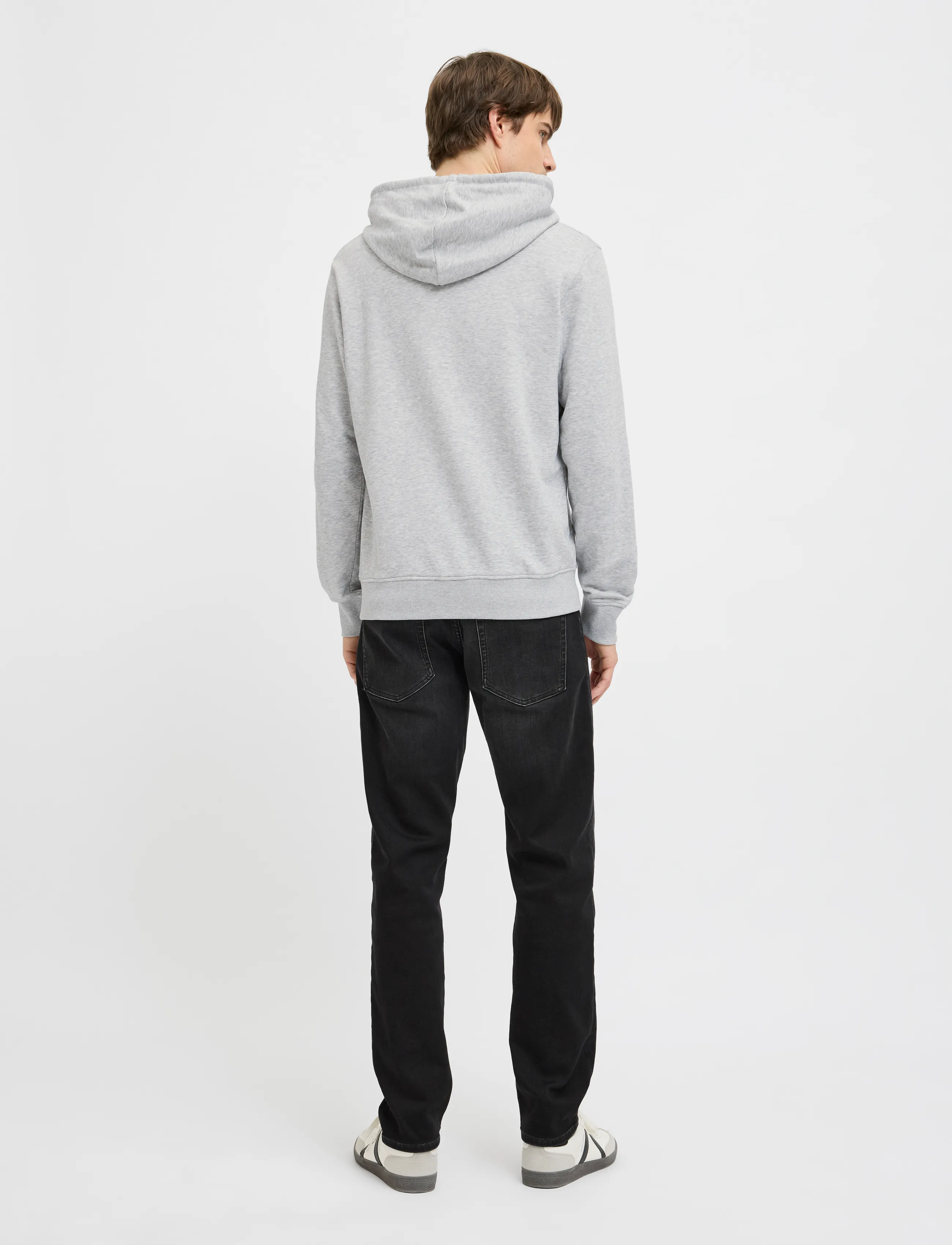 JJ REBEL - JREBJEANS REBEL PRINT SWEAT HOOD SN - light grey melange - 3