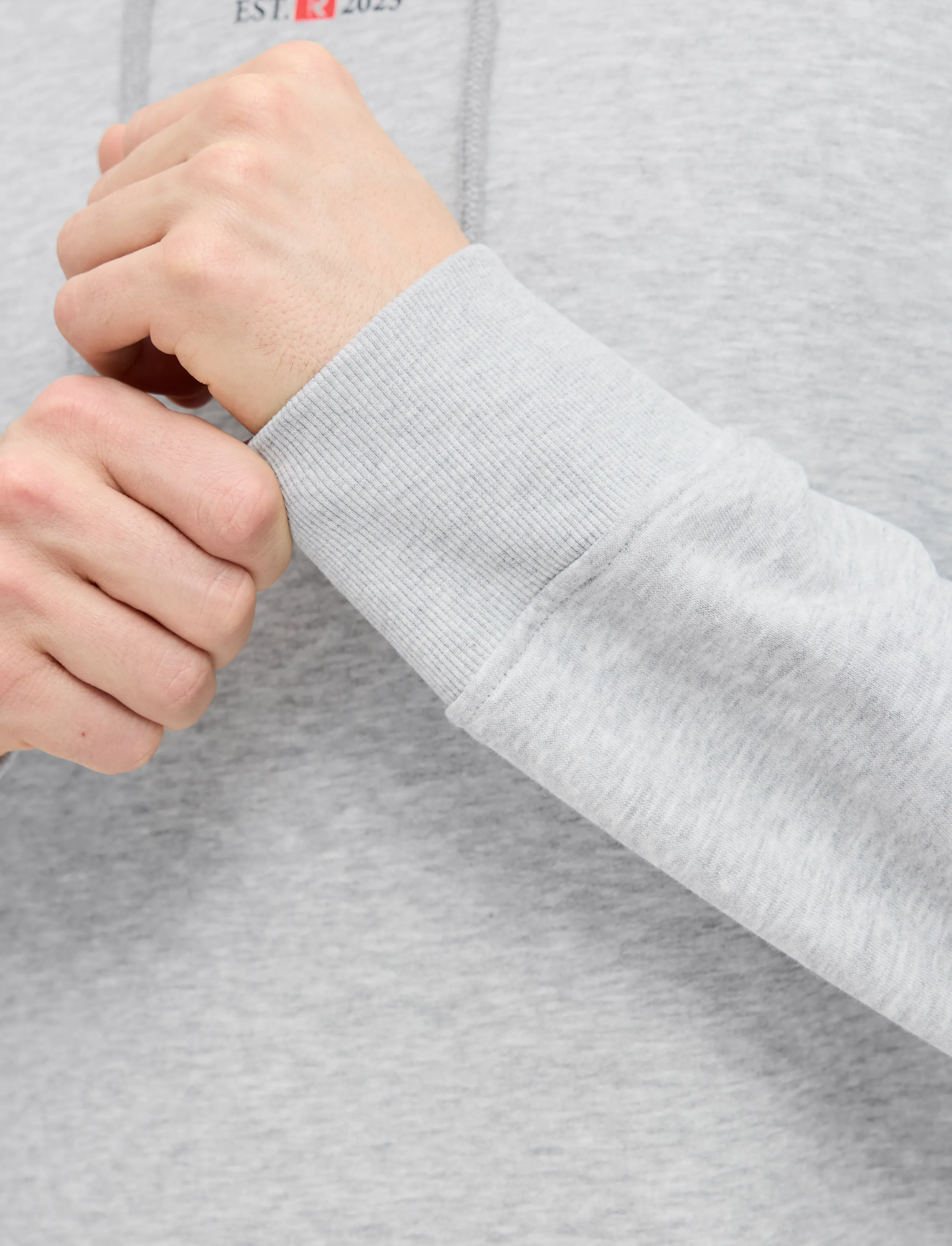 JJ REBEL - JREBJEANS REBEL PRINT SWEAT HOOD SN - light grey melange - 5