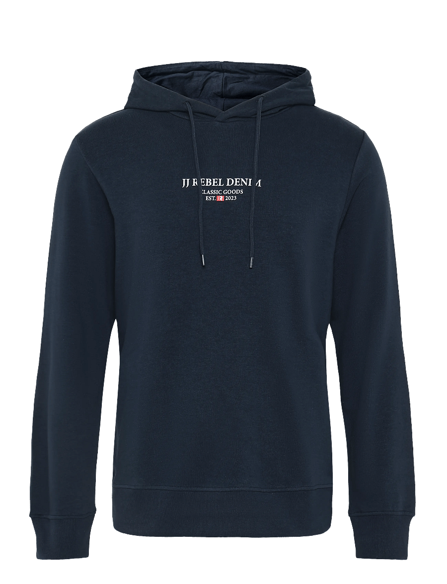 JJ REBEL - JREBJEANS REBEL PRINT SWEAT HOOD SN - sky captain - 1