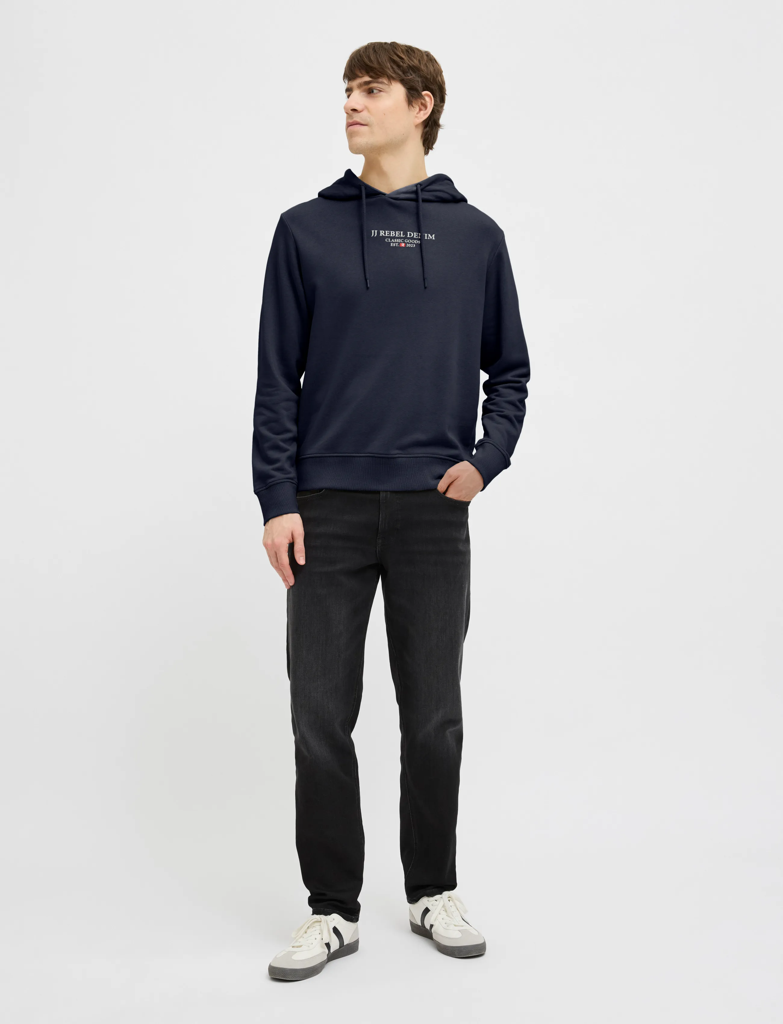 JJ REBEL - JREBJEANS REBEL PRINT SWEAT HOOD SN - sweatshirts - sky captain - 4