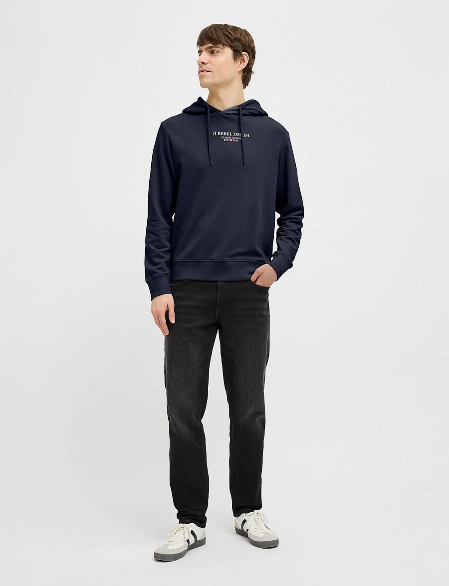 JJ REBEL - JREBJEANS REBEL PRINT SWEAT HOOD SN - sky captain - 4