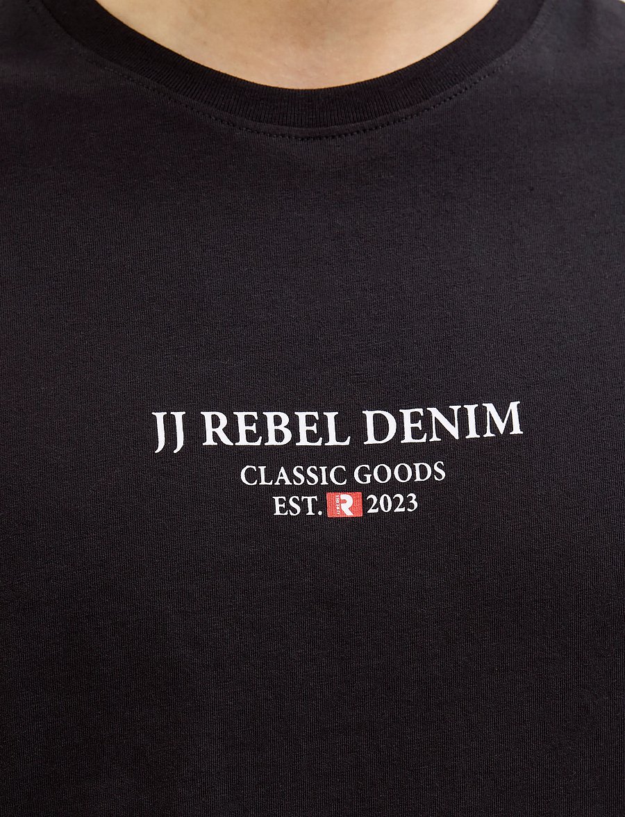 JJ REBEL - JREBJEANS REBEL PRINT TEE SS O-NECK SN - lühikeste varrukatega t-särgid - black - 5