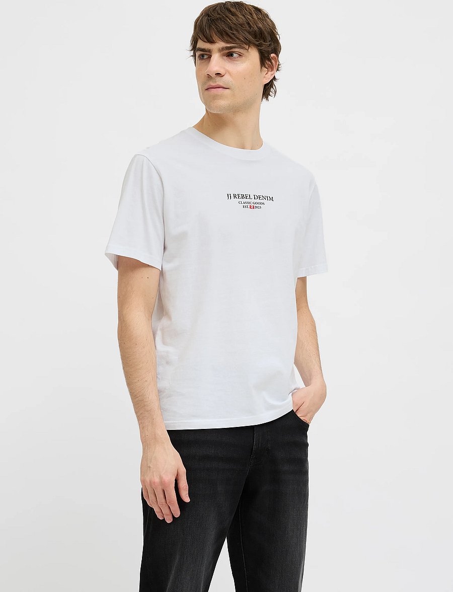 JJ REBEL - JREBJEANS REBEL PRINT TEE SS O-NECK SN - white - 0