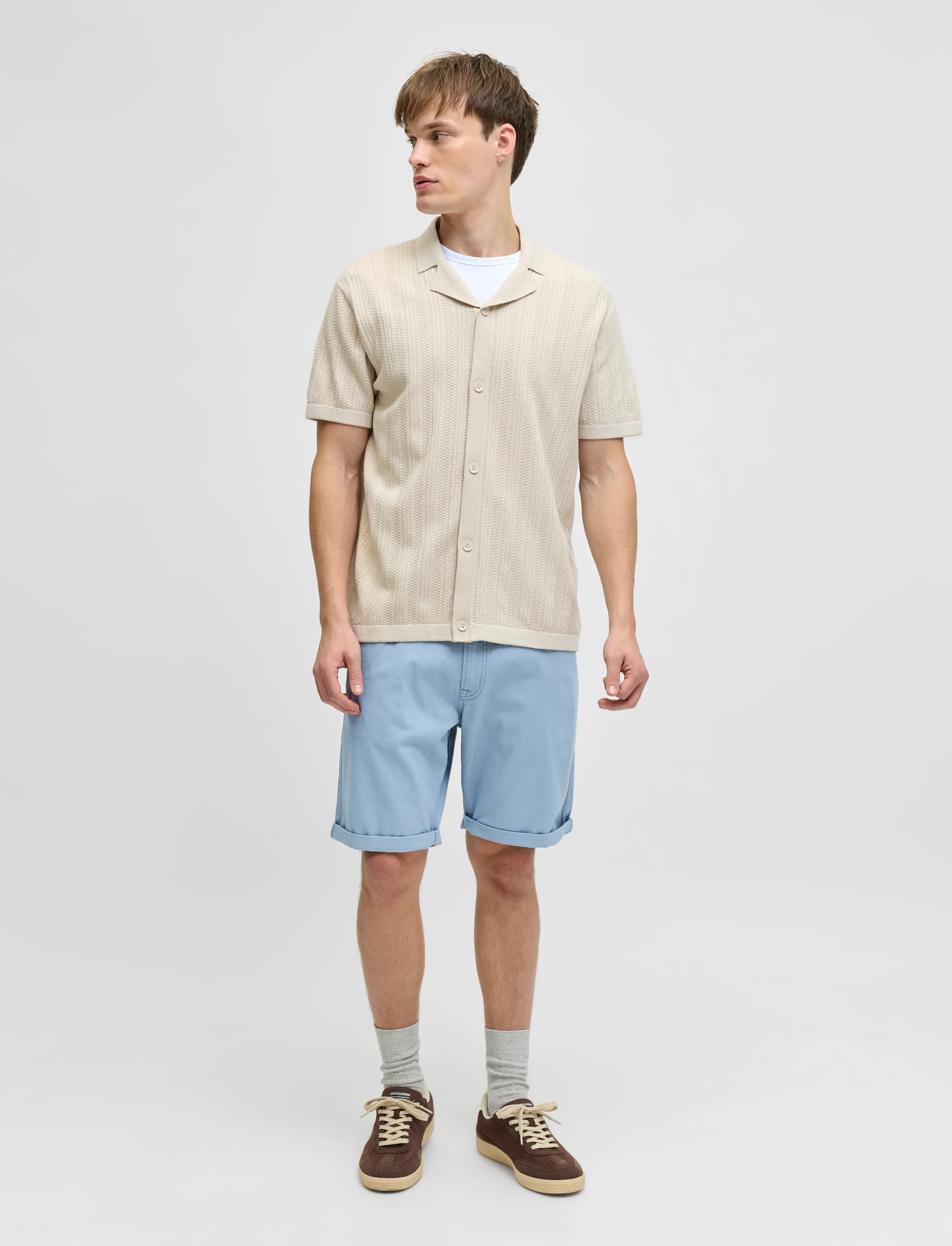 JJ REBEL - JREBFIVERS 5-POCKET SHORT SRT - faded denim - 4