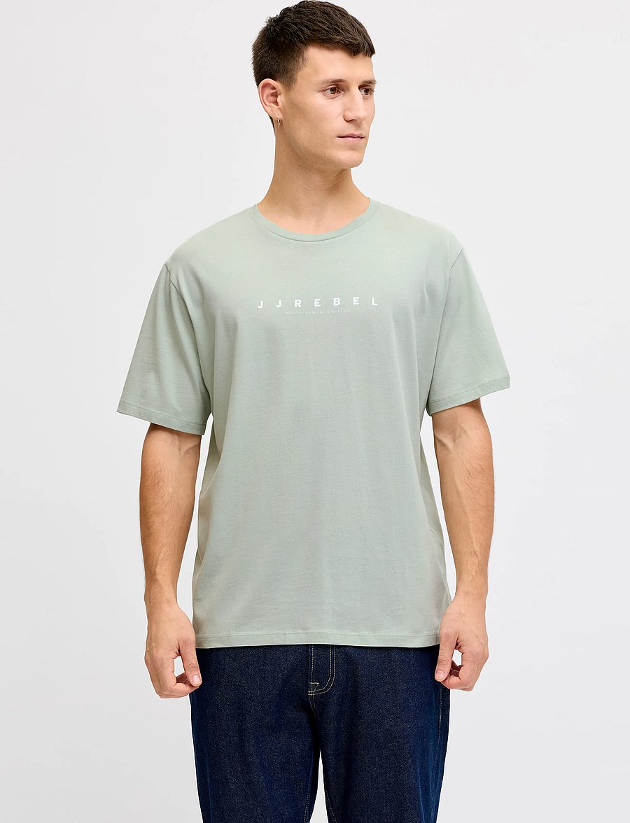 JJ REBEL - JREBROCKY LOGO TEE SS CREW NECK SN - aqua gray - 0