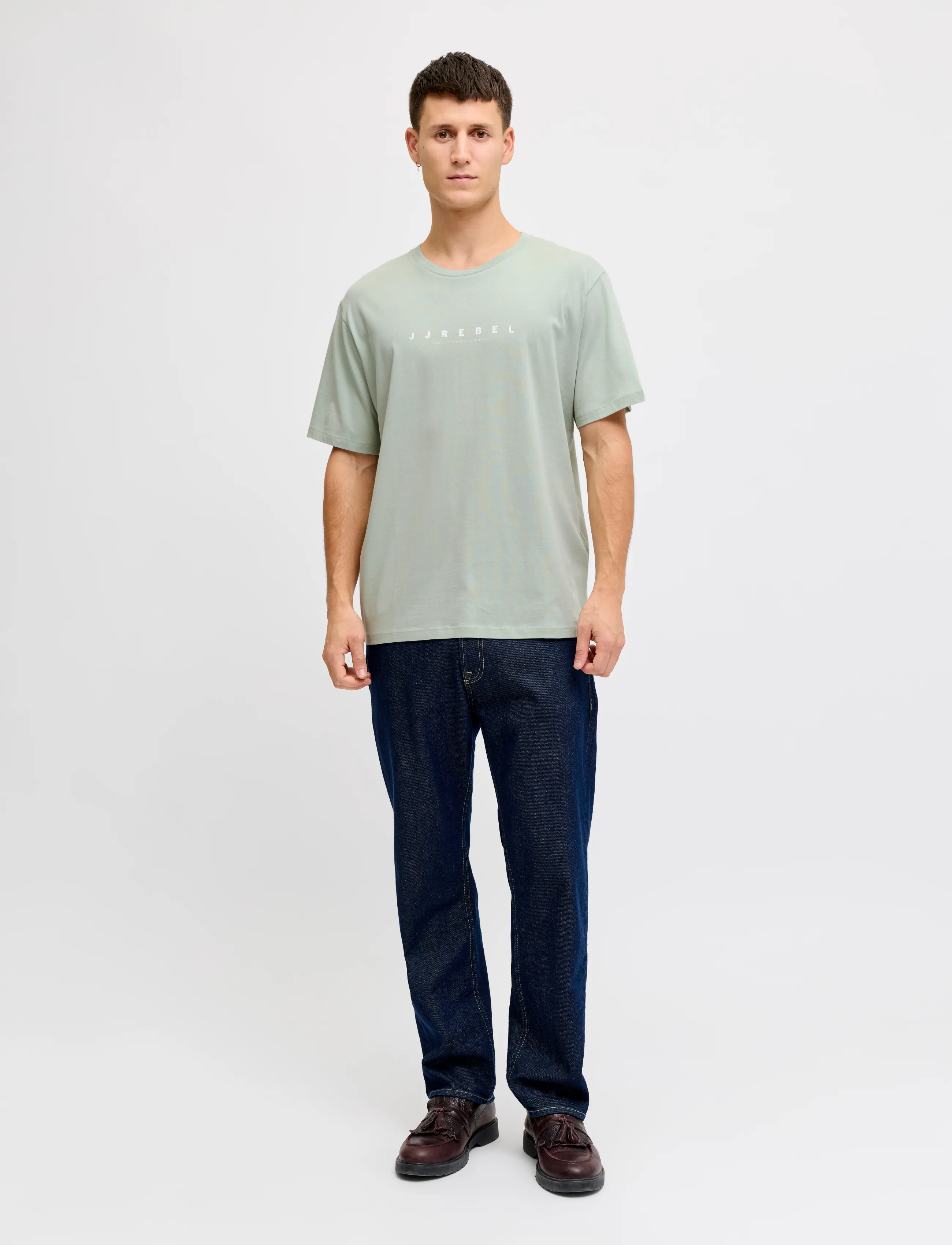 JJ REBEL - JREBROCKY LOGO TEE SS CREW NECK SN - madalaimad hinnad - aqua gray - 4