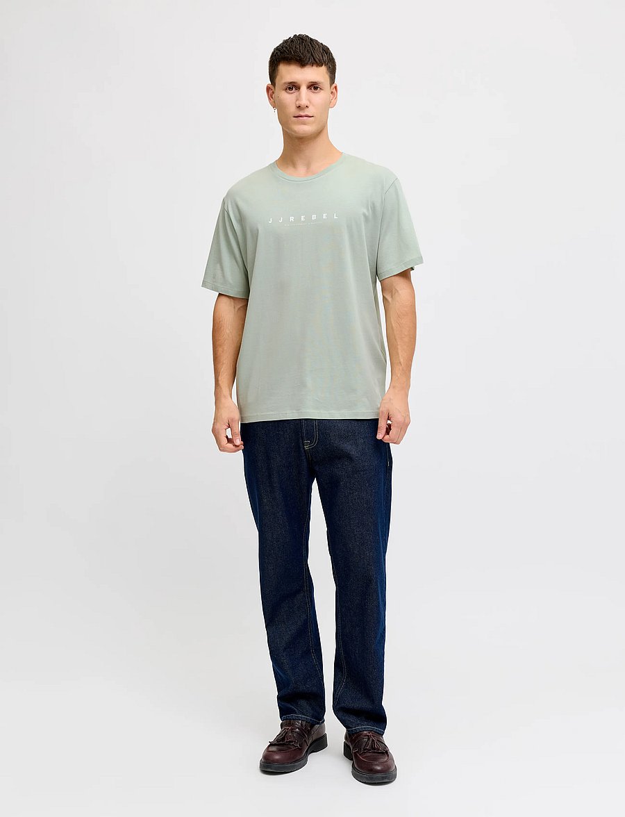 JJ REBEL - JREBROCKY LOGO TEE SS CREW NECK SN - aqua gray - 4