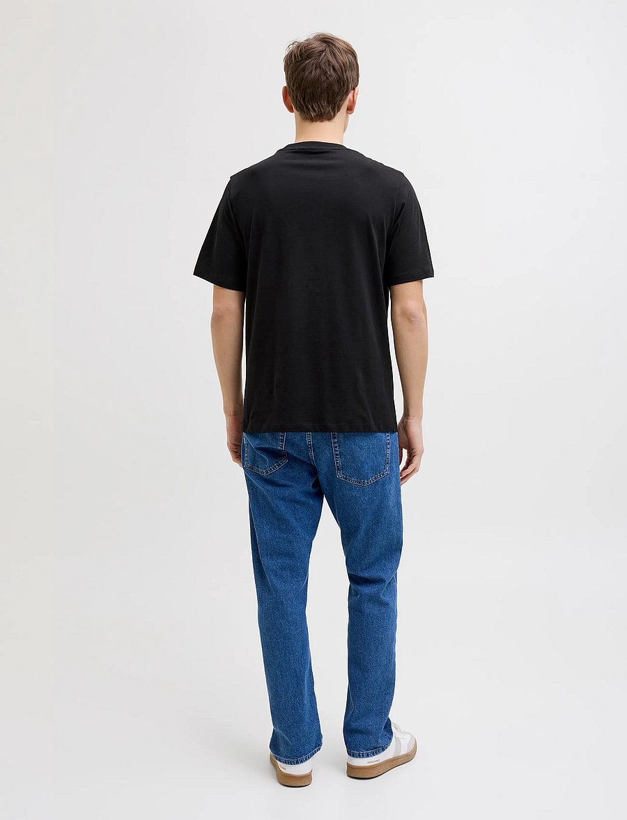JJ REBEL - JREBROCKY LOGO TEE SS CREW NECK SN - lühikeste varrukatega t-särgid - black - 3