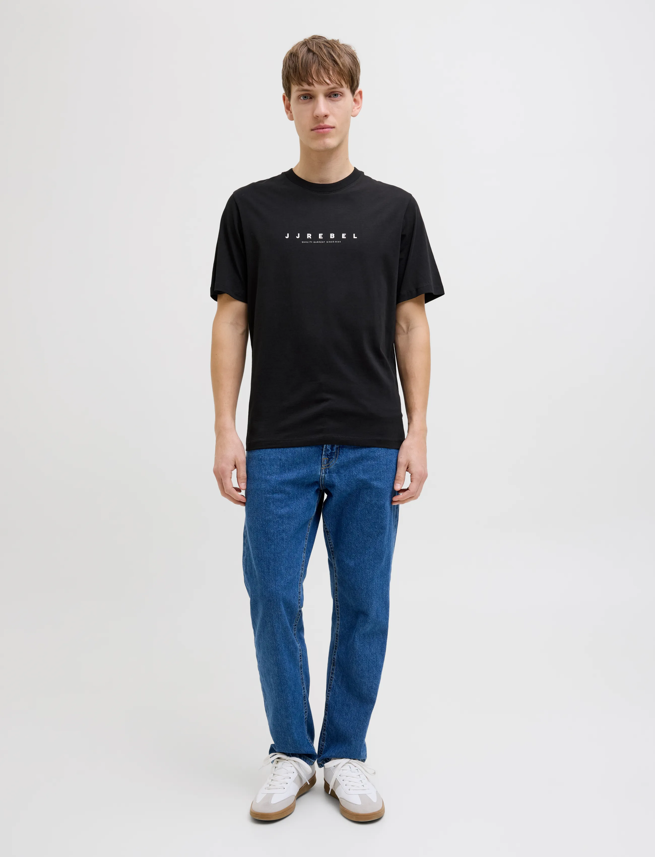 JJ REBEL - JREBROCKY LOGO TEE SS CREW NECK SN - laveste priser - black - 4