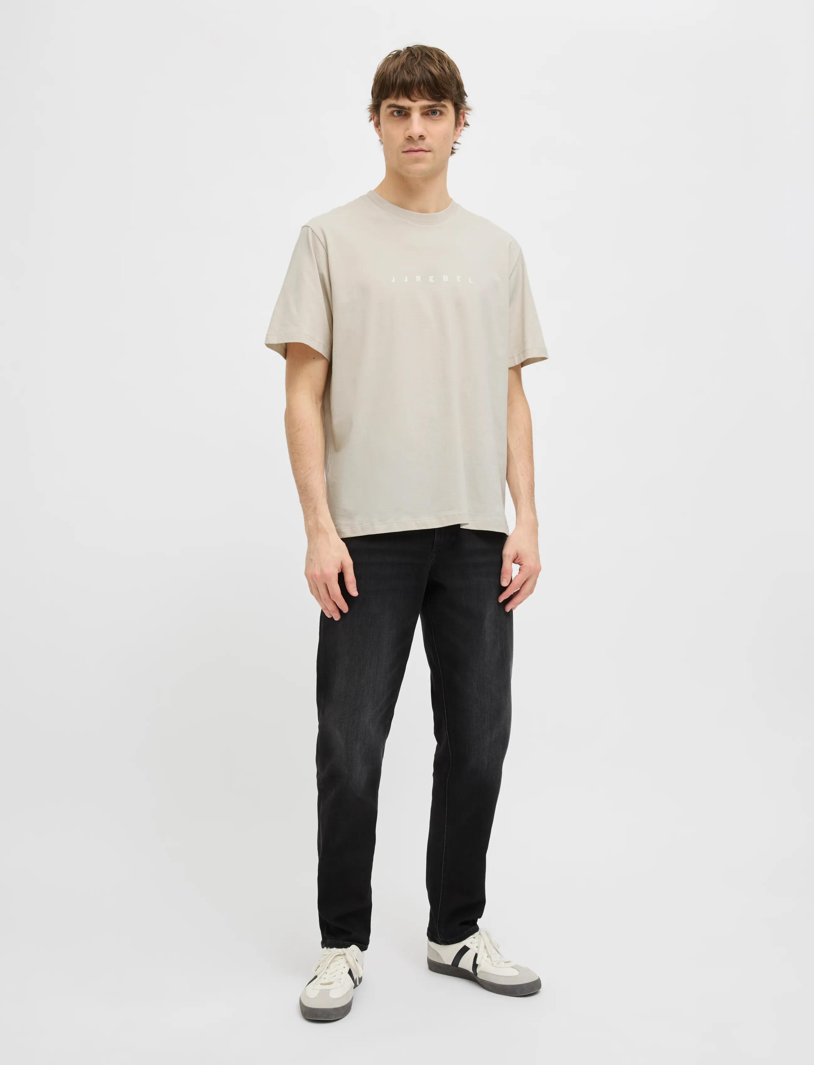 JJ REBEL - JREBROCKY LOGO TEE SS CREW NECK SN - laveste priser - moonbeam - 4