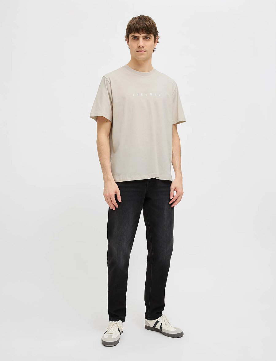 JJ REBEL - JREBROCKY LOGO TEE SS CREW NECK SN - lühikeste varrukatega t-särgid - moonbeam - 4