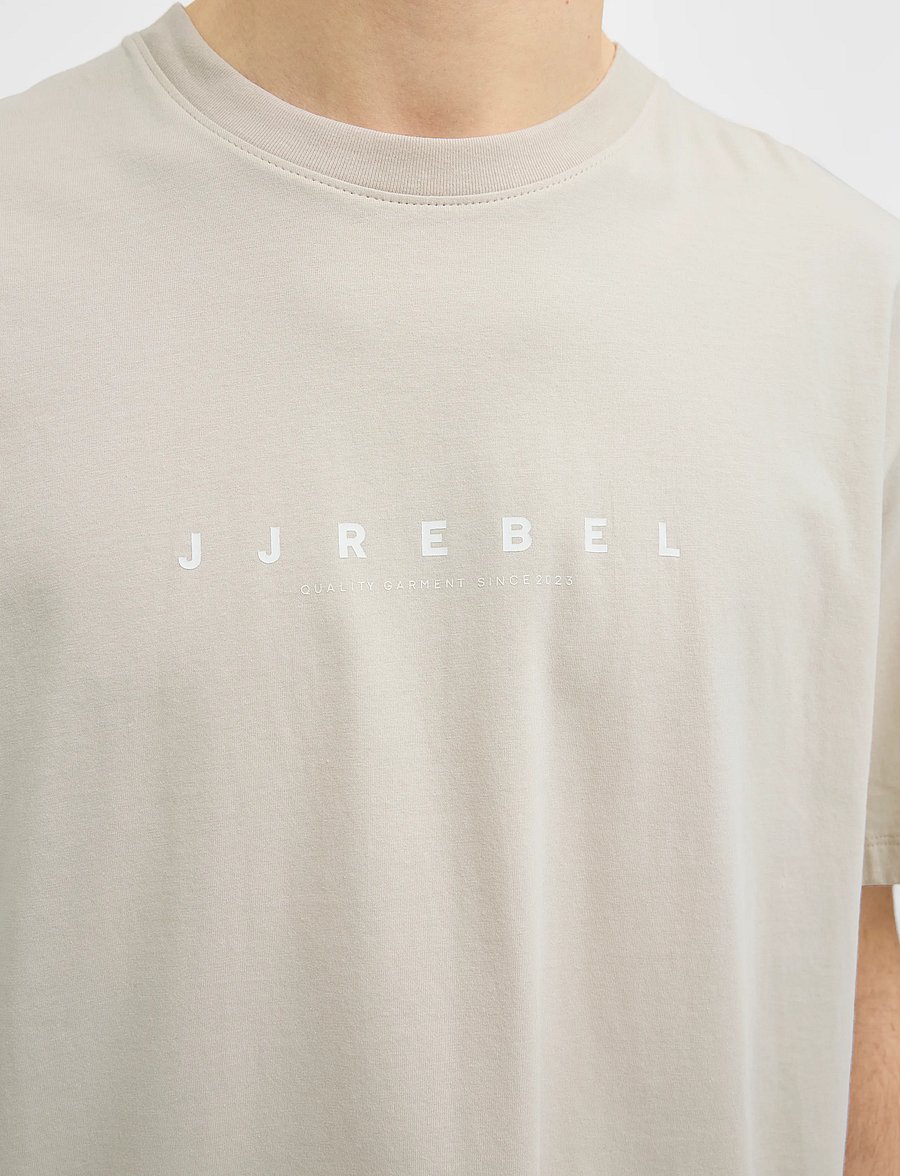 JJ REBEL - JREBROCKY LOGO TEE SS CREW NECK SN - lühikeste varrukatega t-särgid - moonbeam - 5