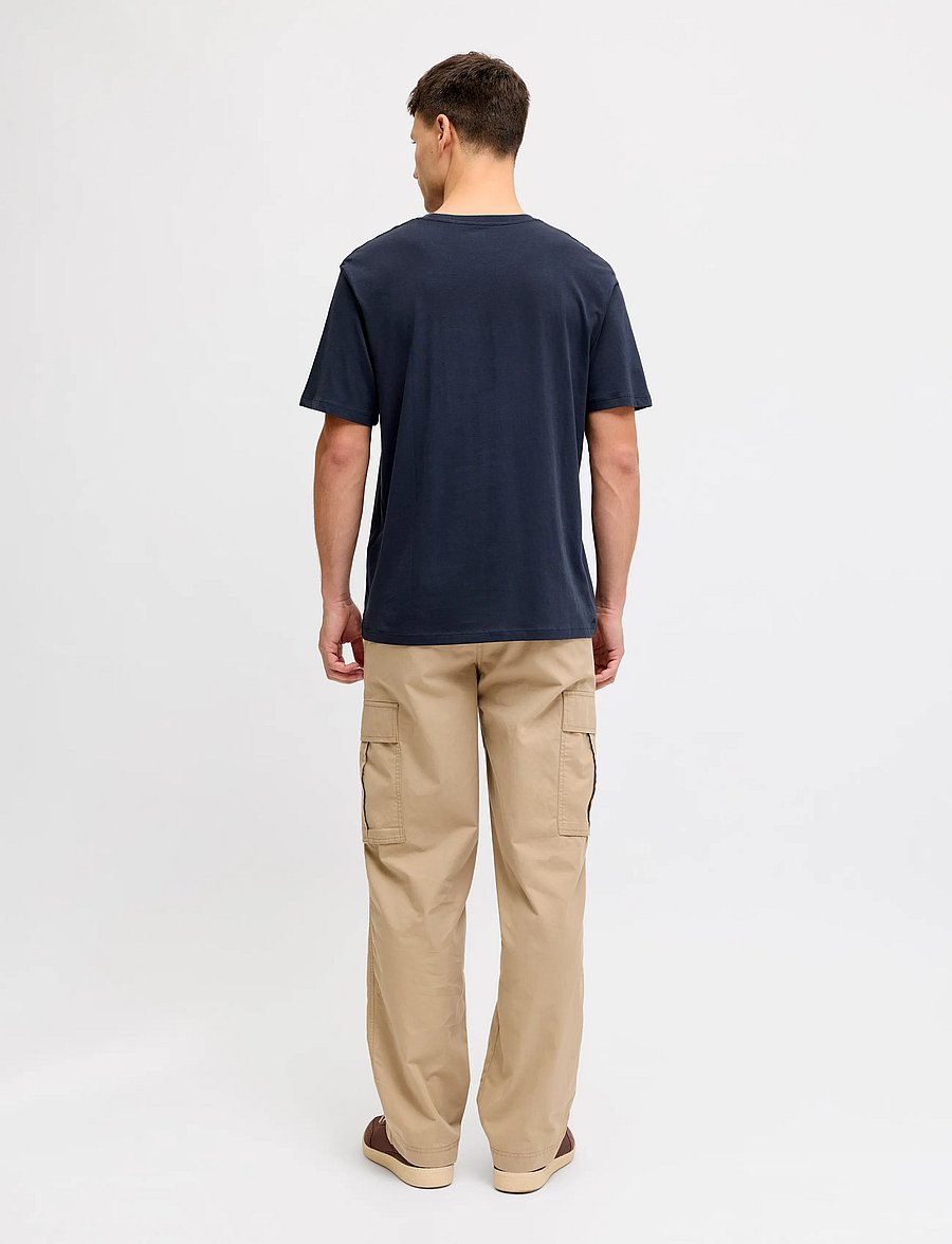 JJ REBEL - JREBROCKY LOGO TEE SS CREW NECK SN - lühikeste varrukatega t-särgid - navy blazer - 3