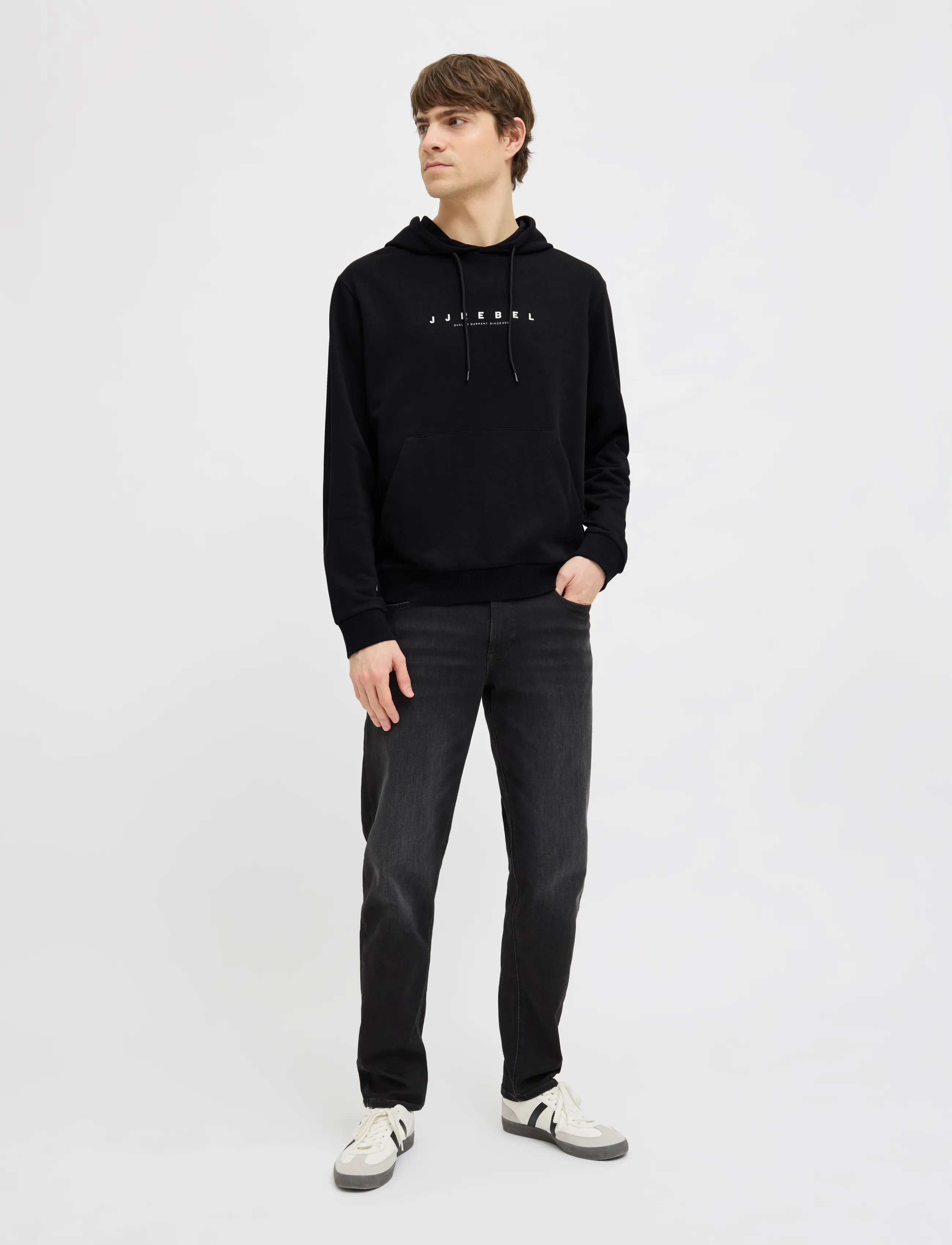 JJ REBEL - JREBROCKY LOGO SWEAT HOOD SN - laveste priser - black - 4