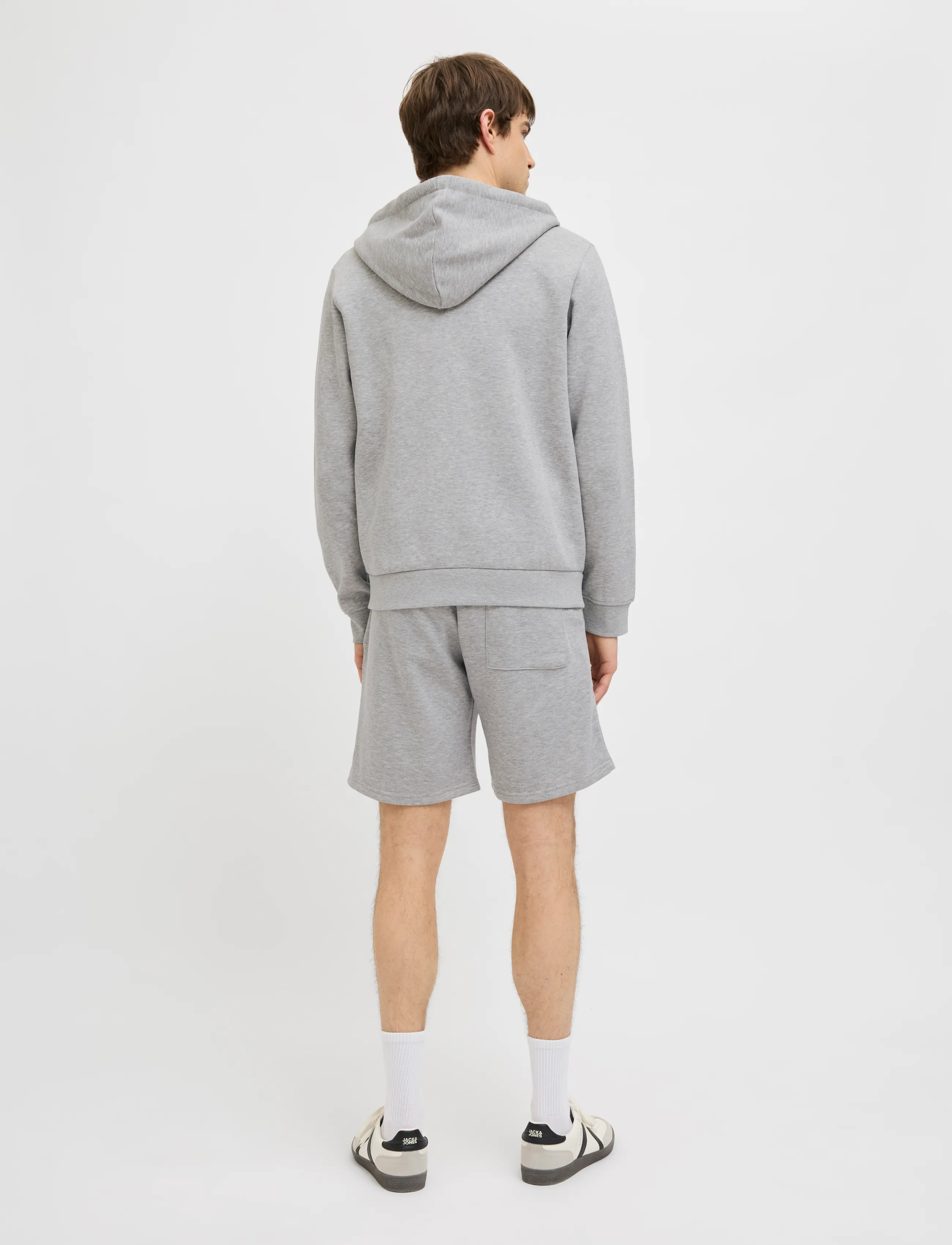 JJ REBEL - JREBGORM REG REBEL LOGO SWEAT SHORTS SN - alhaisimmat hinnat - light grey melange - 3