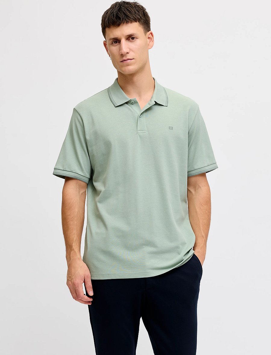 JJ REBEL - JREBZELL POLO SS SN - aqua gray - 0