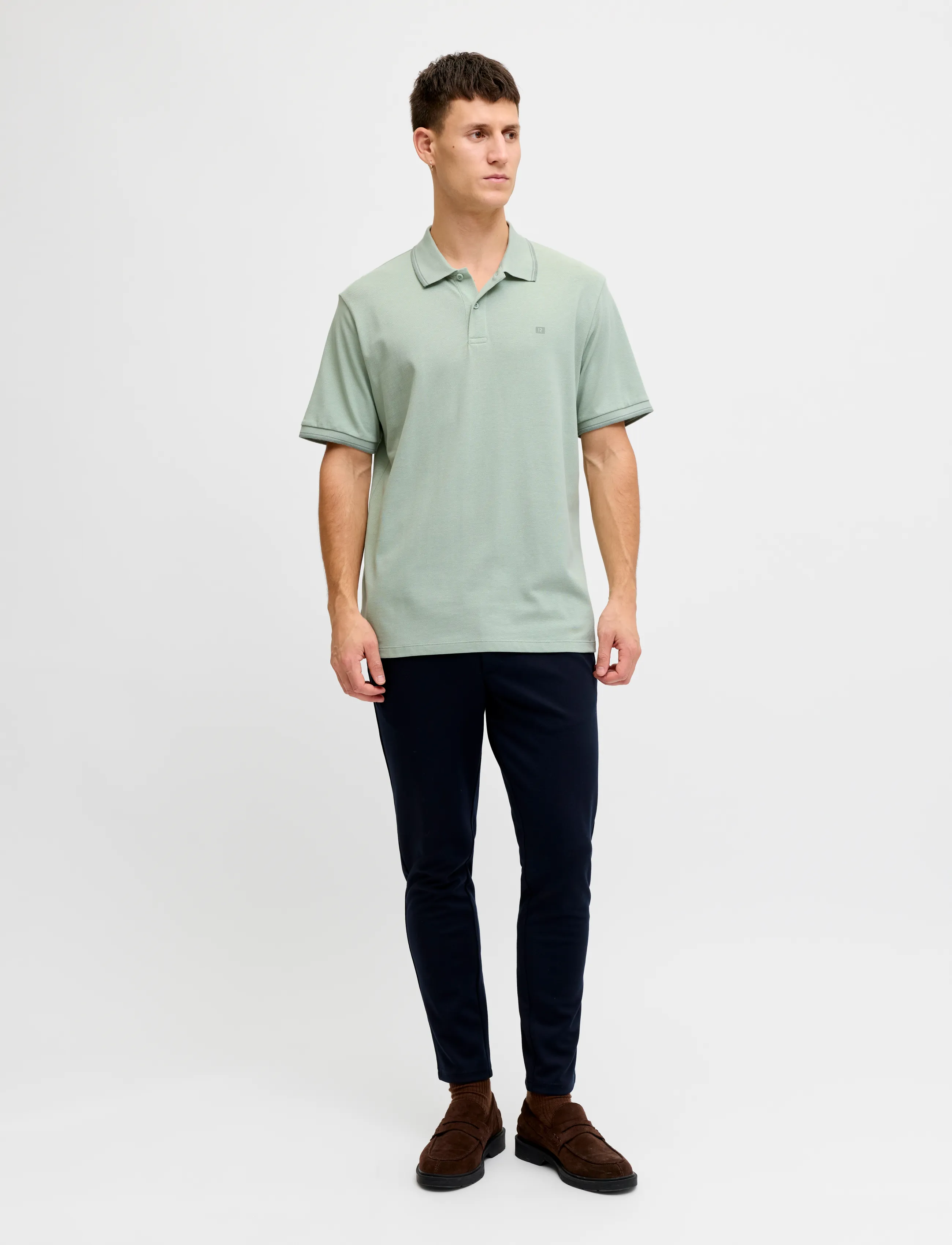JJ REBEL - JREBZELL POLO SS SN - aqua gray - 4