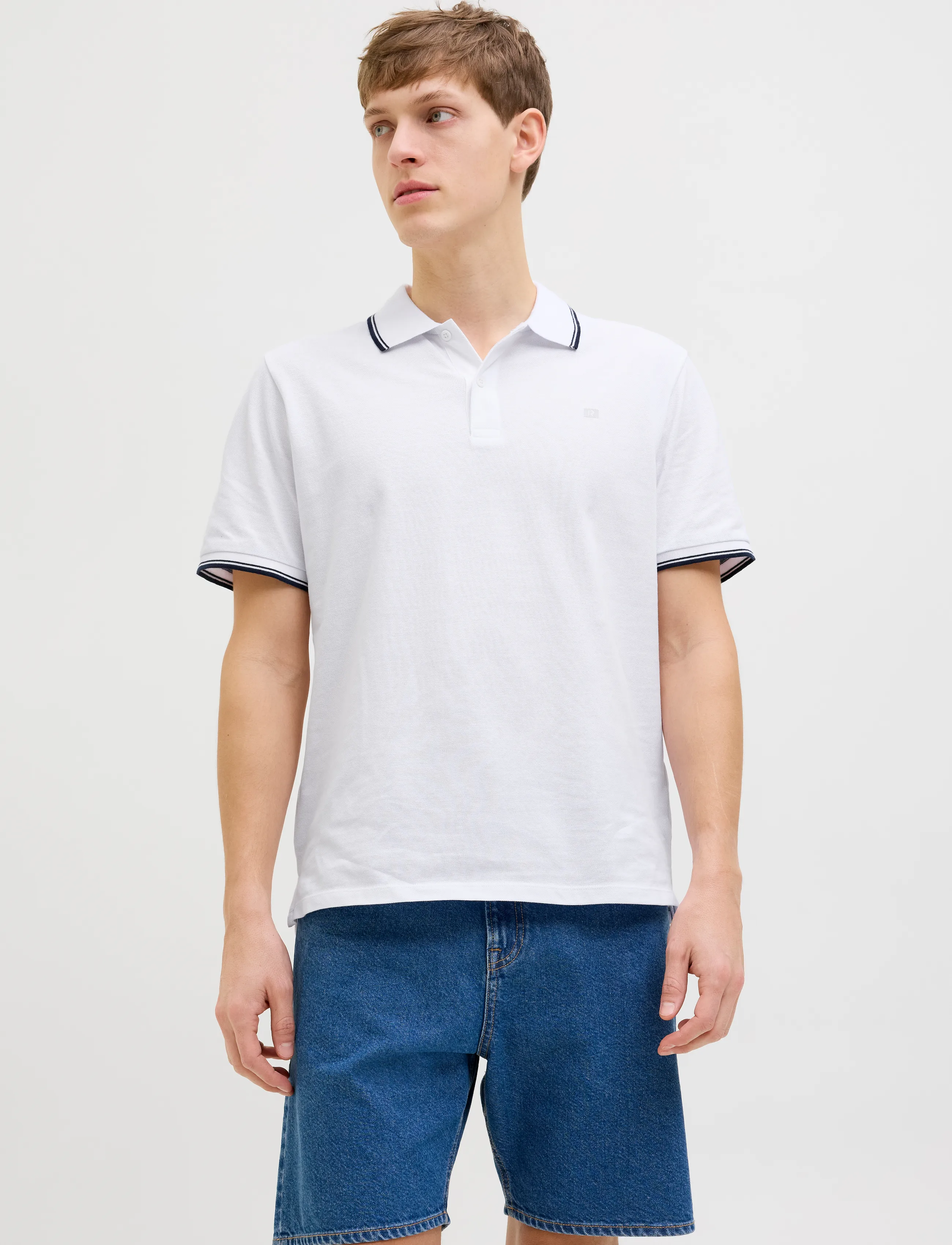 JJ REBEL JREBZELL POLO SS SN - JJ REBEL - WHITE / white