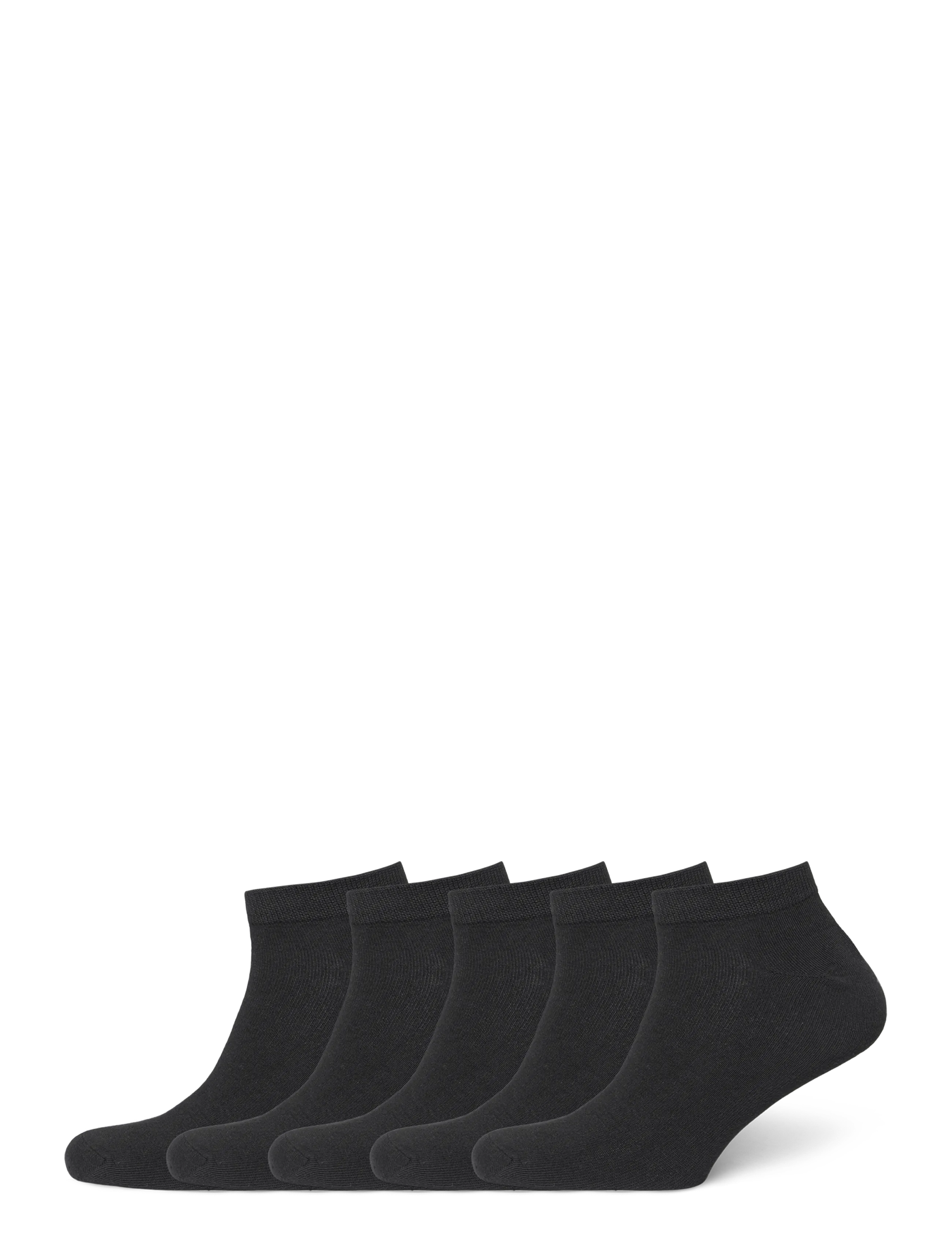 JJ REBEL JREBREBEL PLAIN SHORT SOCKS 5 PACK NOOS - Sneakersocken - BLACK / black