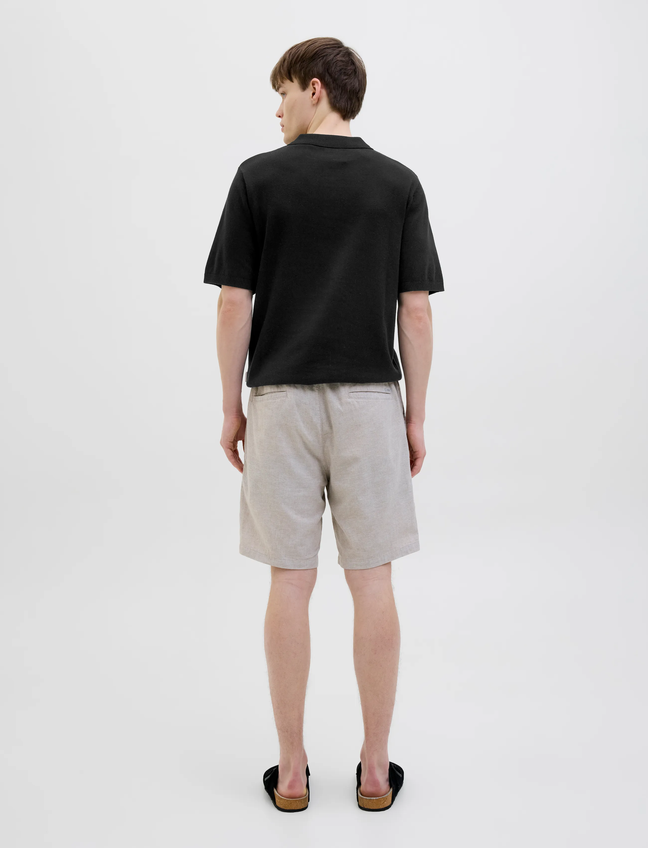 JJ REBEL - JREBCALLUM KNIT POLO SS SN - laveste priser - black - 3