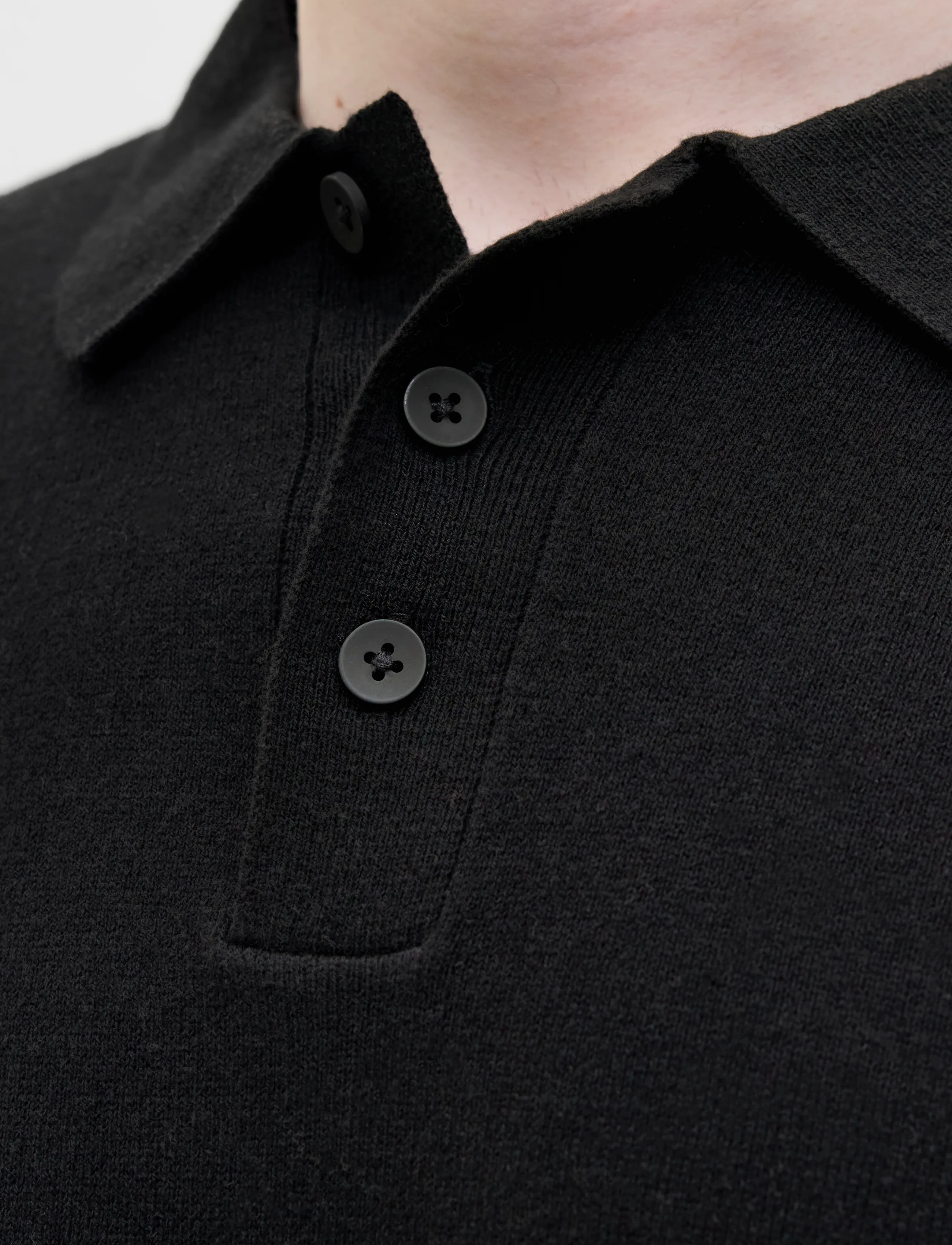 JJ REBEL - JREBCALLUM KNIT POLO SS SN - laveste priser - black - 5