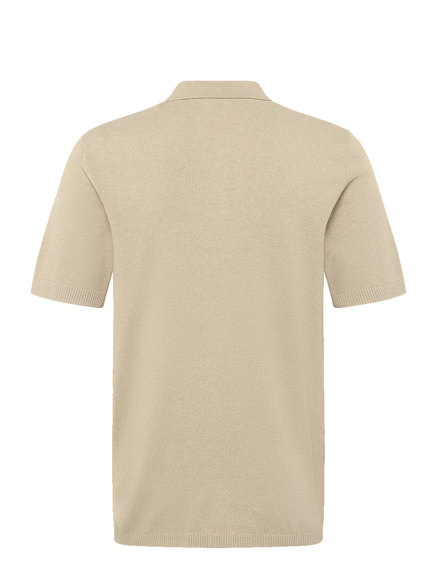 JJ REBEL - JREBCALLUM KNIT POLO SS SN - kootud polosärgid - crockery - 2